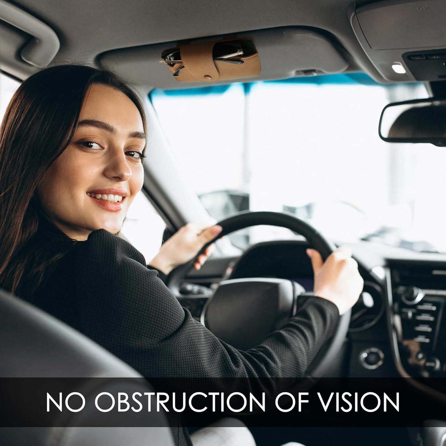 Soporte de Gafas para Coche GELVTIC 08 Cuero Vegano Marrón