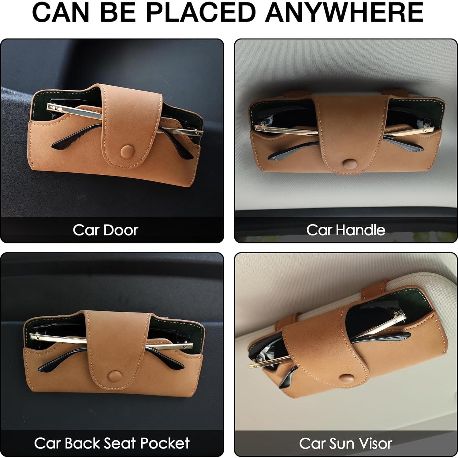 Soporte de Gafas para Coche GELVTIC 08 Cuero Vegano Marrón