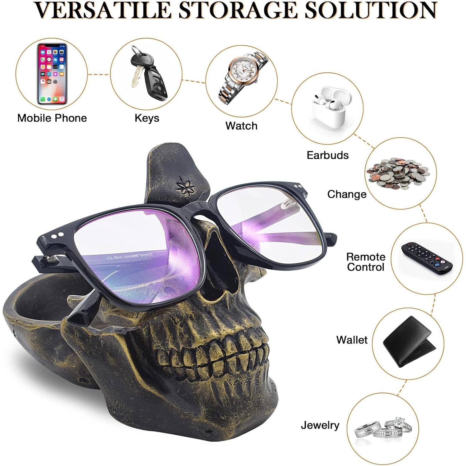 Soporte para Gafas de Calavera VIPbuy con Bandeja Almacenamiento