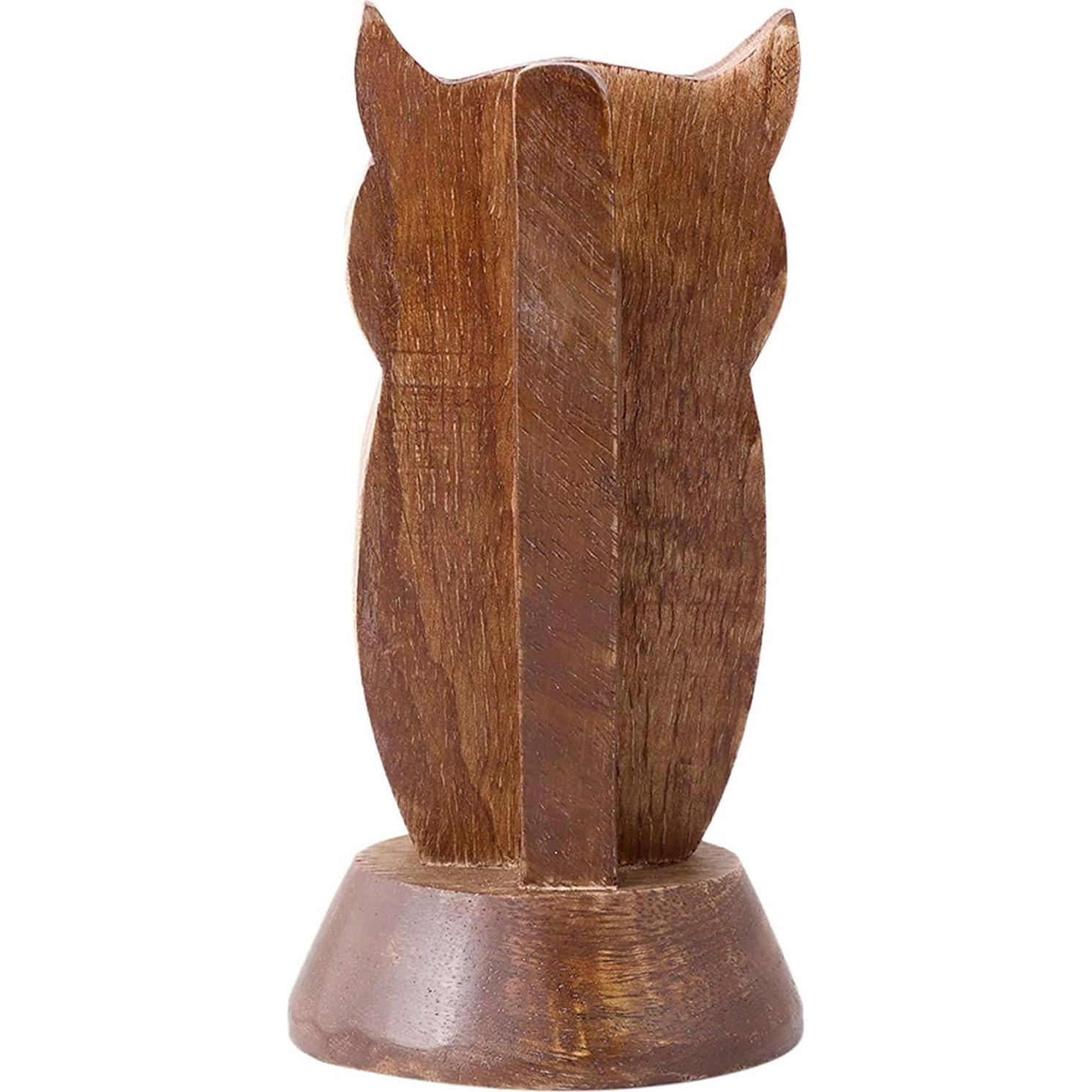 Soporte de Gafas de Madera EARTHLY HOME Búho Oscuro 14.6 cm