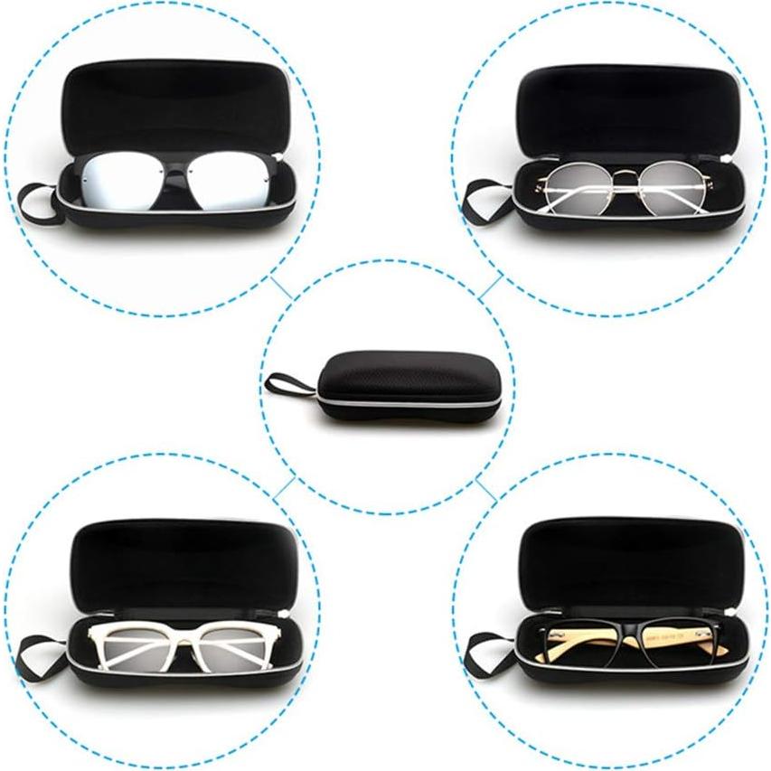 Estuche rígido para gafas de sol EVA negro con cremallera