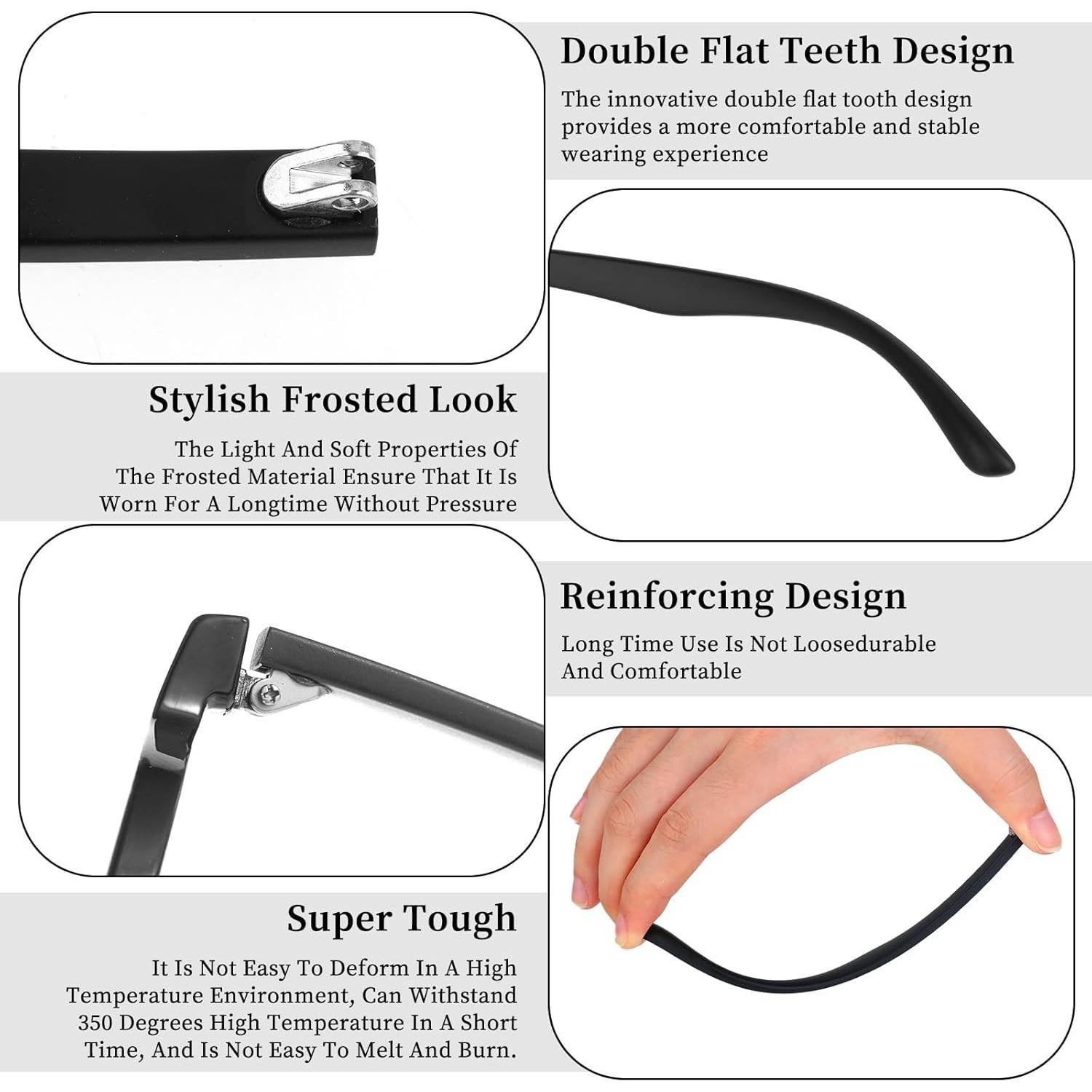 Kit de Reemplazo de Patas de Gafas KALIONE Negro 14cm