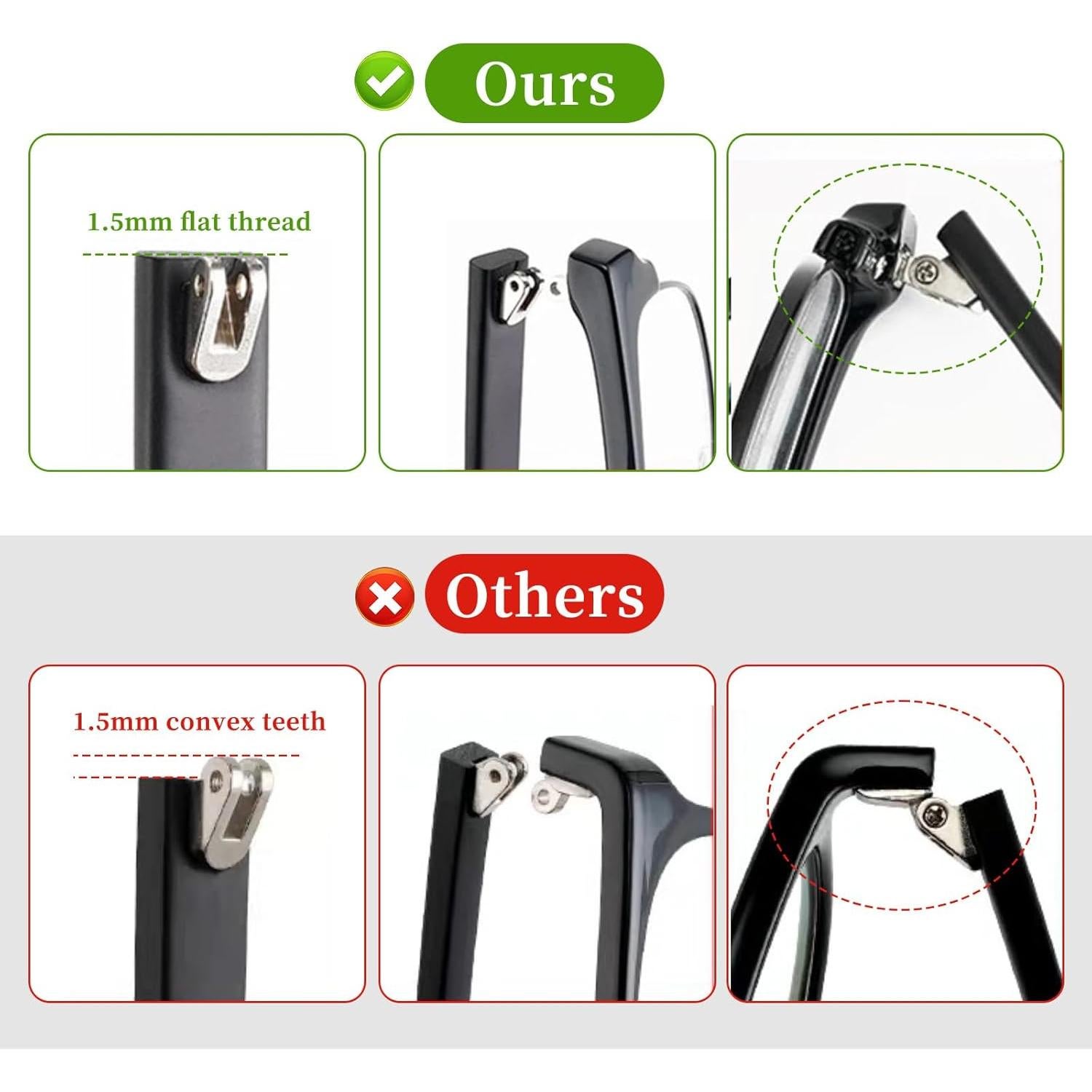 Kit de Reemplazo de Patas de Gafas KALIONE Negro 14cm