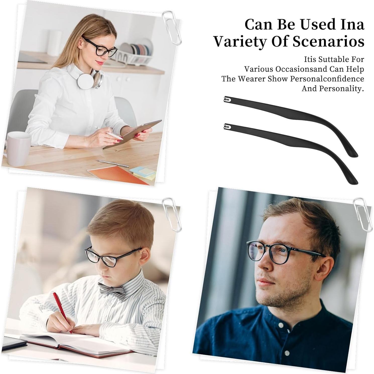 Kit de Reemplazo de Patas de Gafas KALIONE Negro 14cm