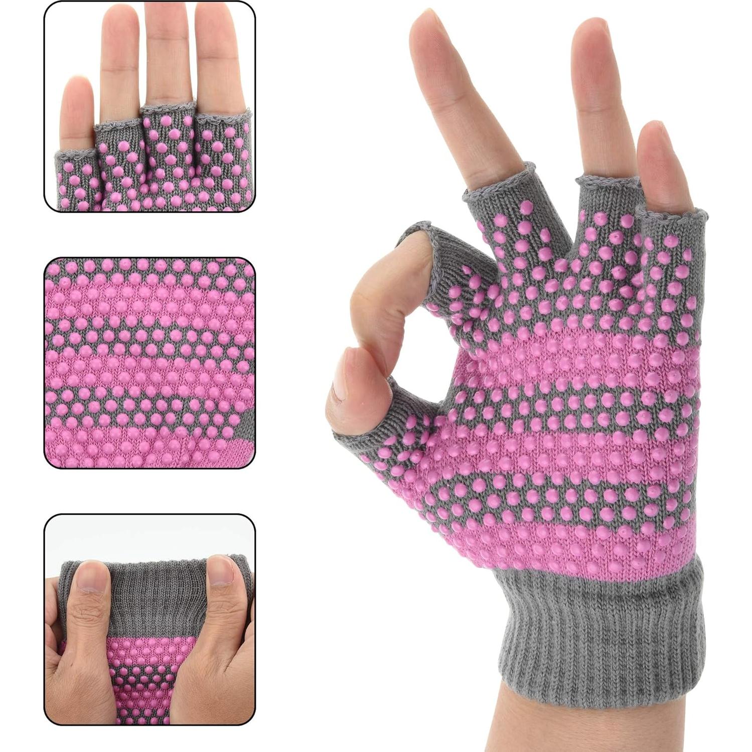 Guantes de Yoga Pilates Cosmos Antideslizantes para Mujeres - 2 Pares