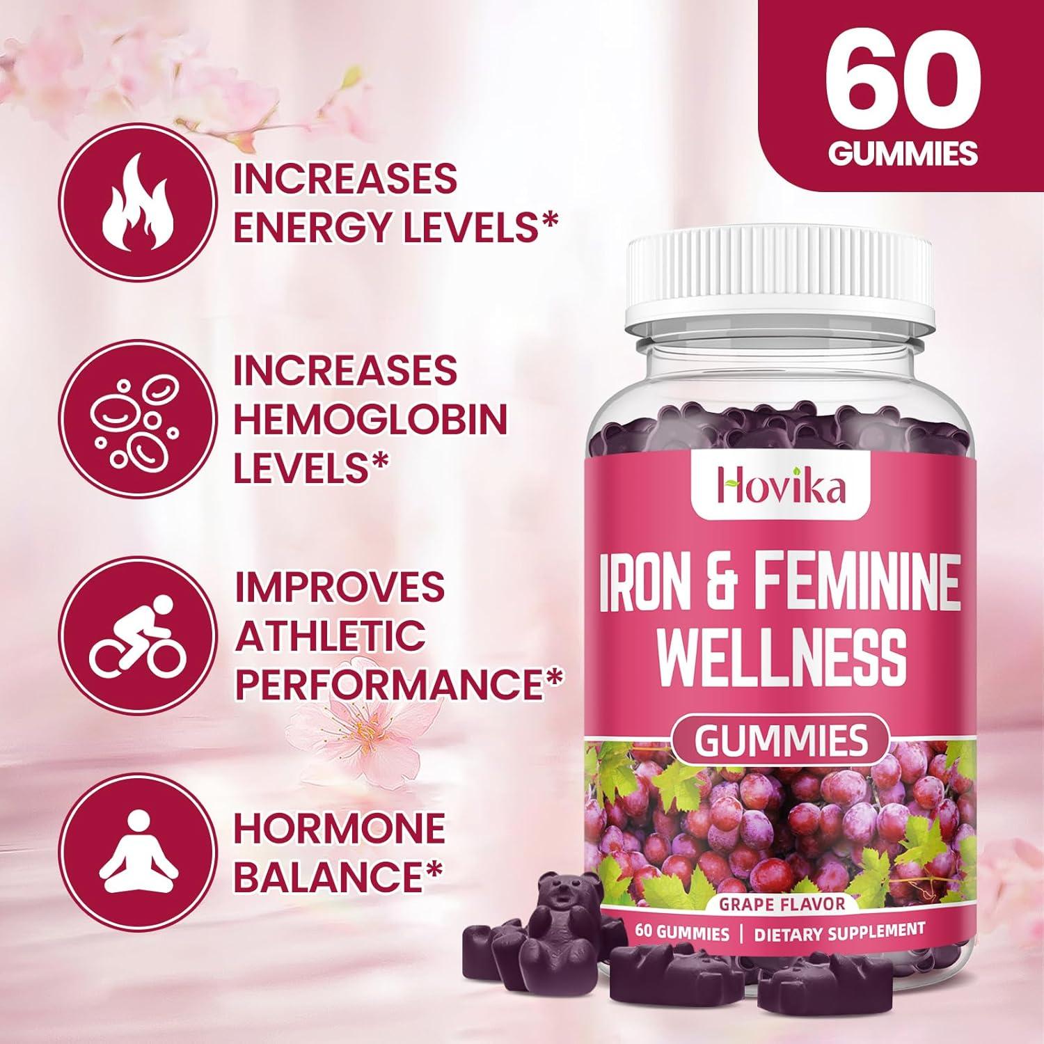 Gominolas de Hierro Hovika 40mg para Mujeres - 60 Conteo