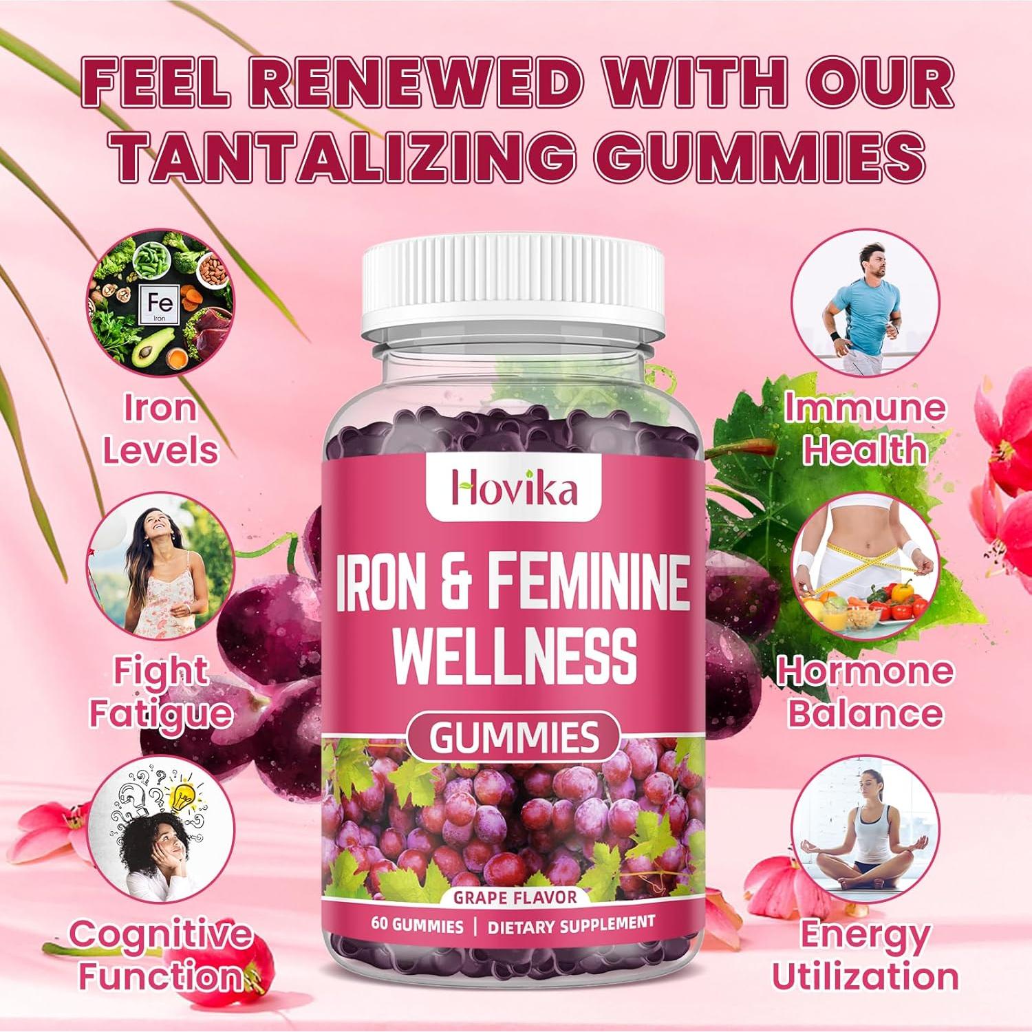 Gominolas de Hierro Hovika 40mg para Mujeres - 60 Conteo