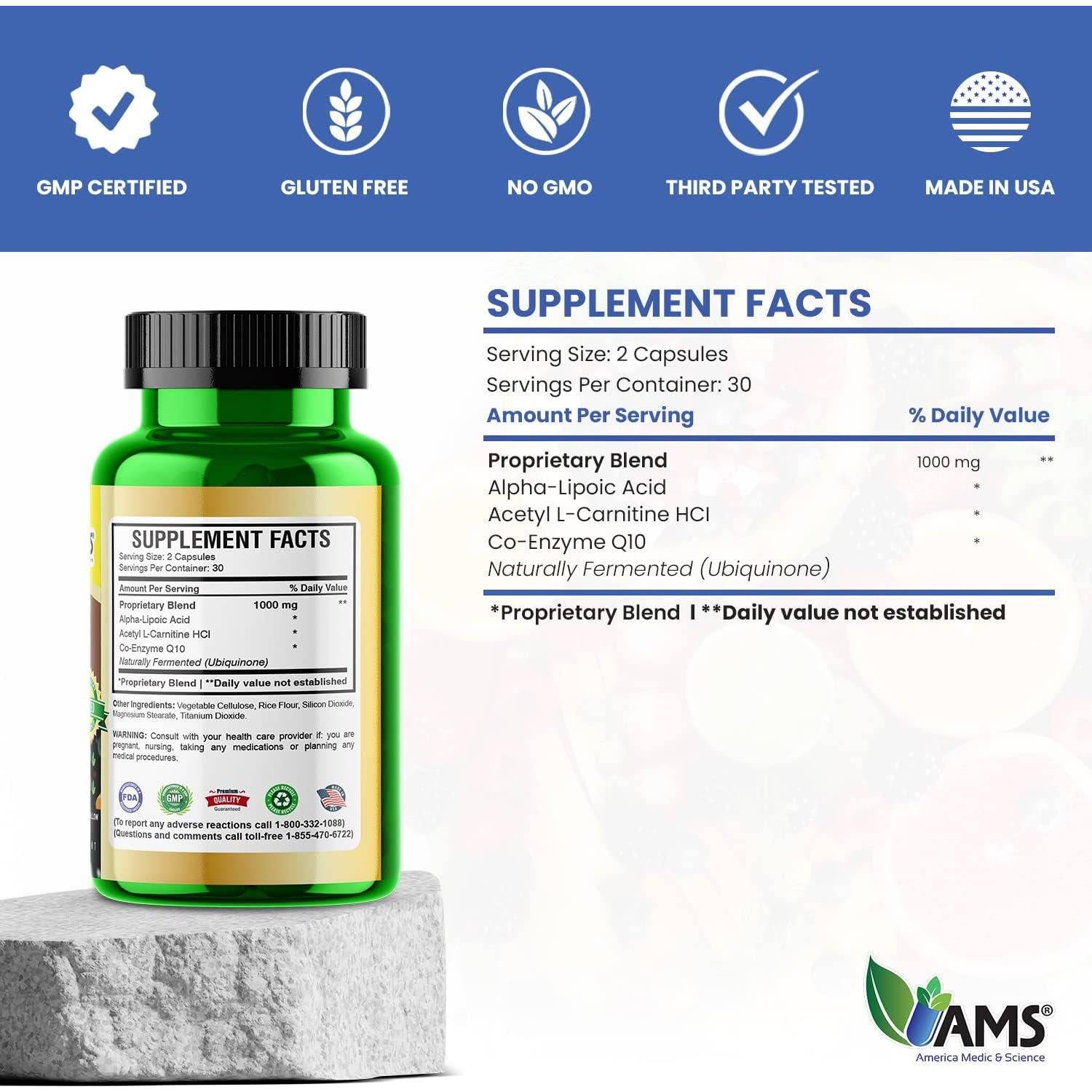 Suplemento Cerebral America Medic & Science Neuro Booster 60 Cápsulas