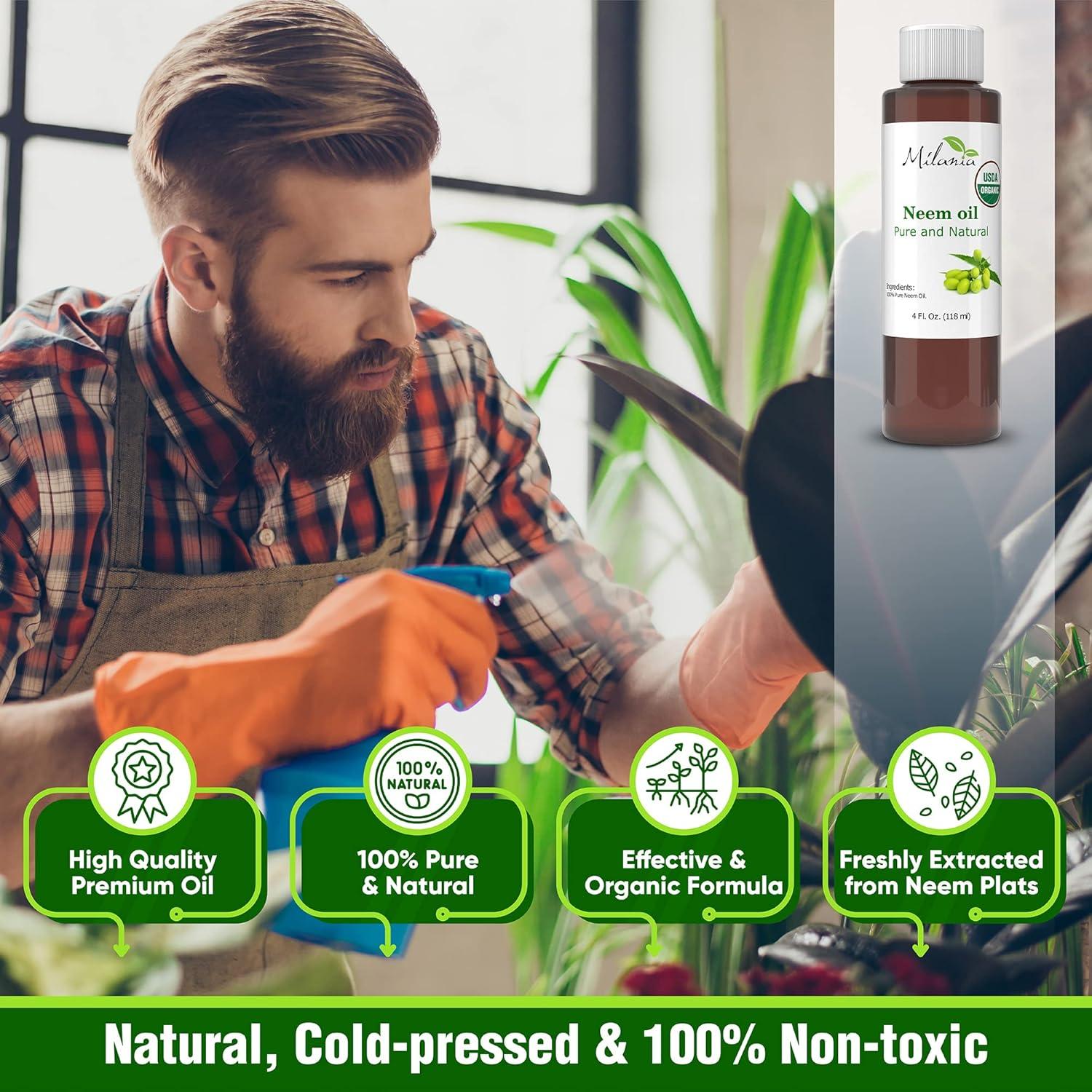 Aceite de Neem Virgen Orgánico Milania 118 ml Prensado en Frío