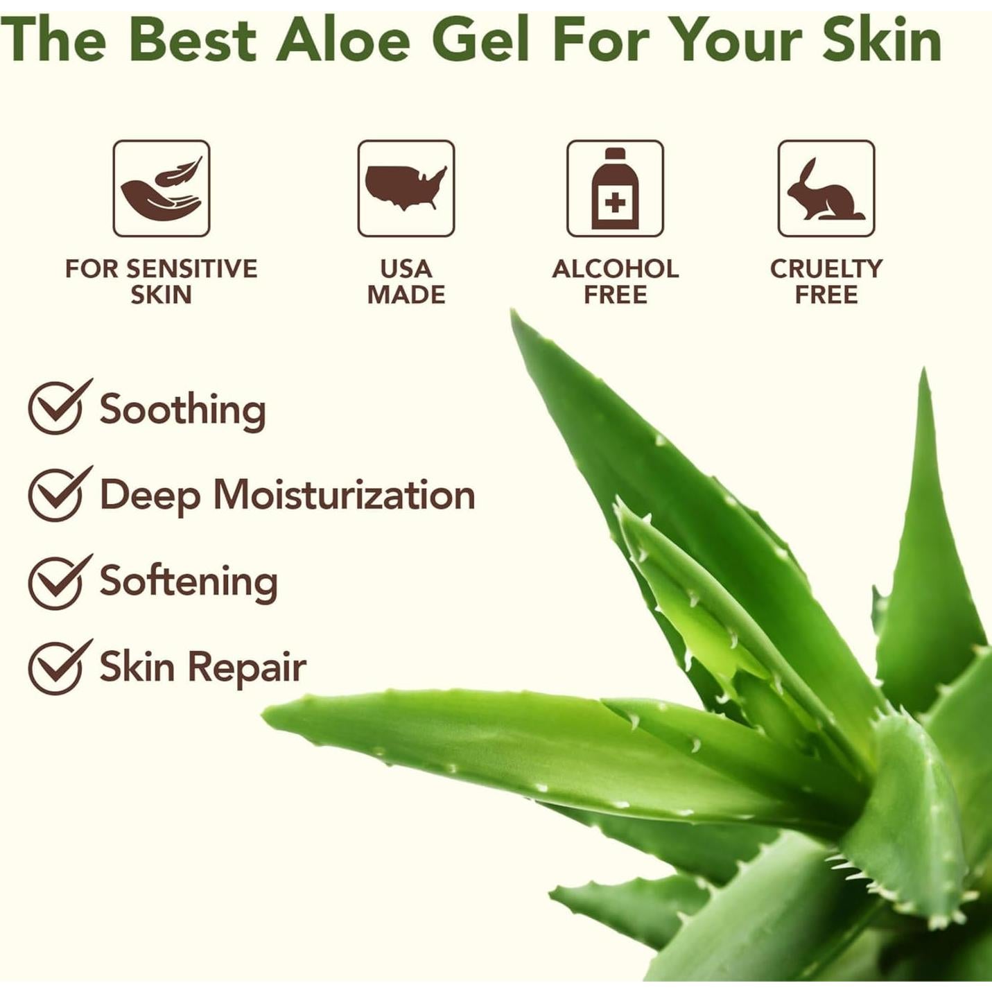 Gel de Aloe Vera Puro 227g - Calidad Premium Vegano