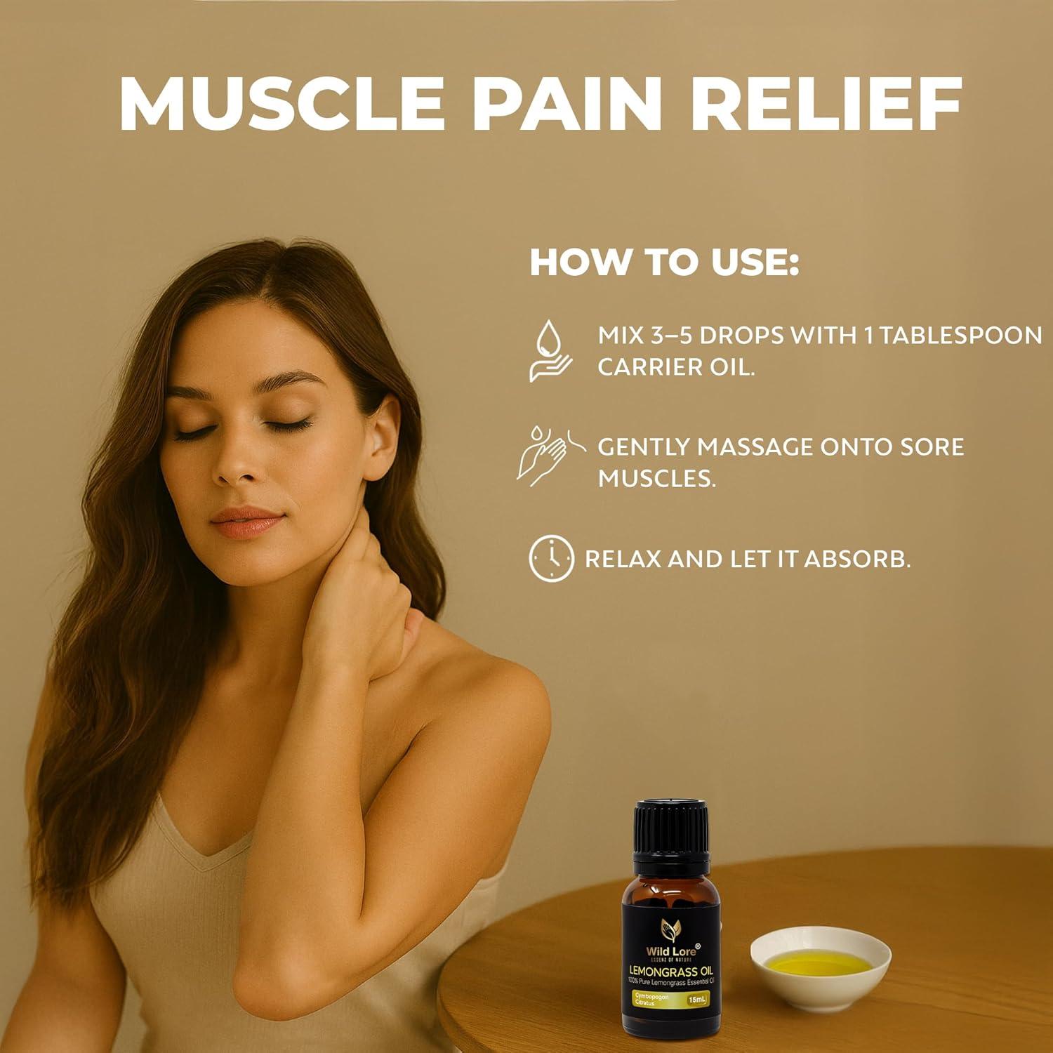 Aceite Esencial de Hierba de Limón Wild Lore 15 ML Puro Natural