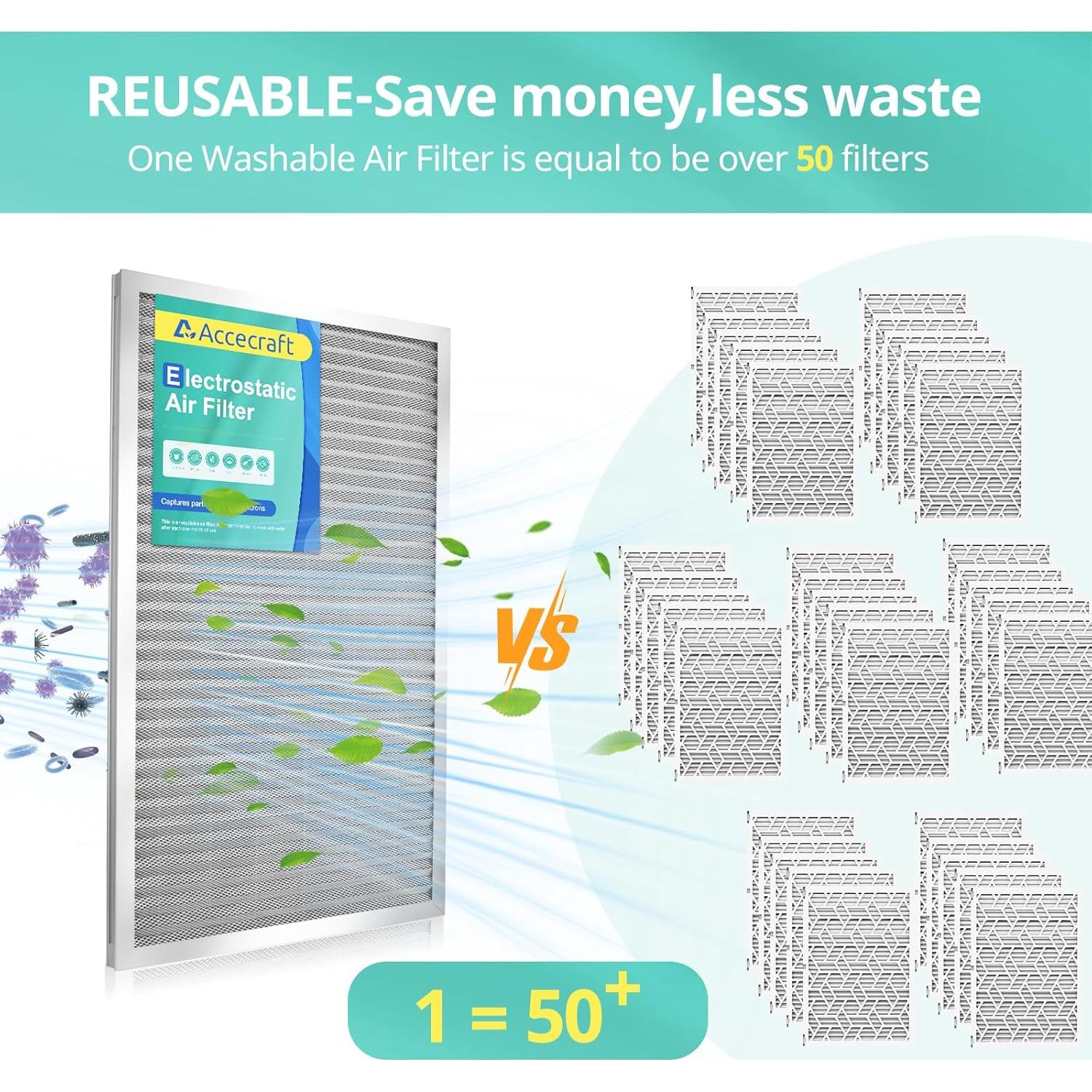 Filtro de Aire Electroestático Accecraft 30x30 cm Lavable MERV 8