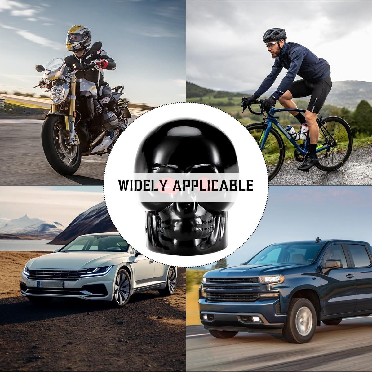 Tapa de Válvula Estilo Calavera Yourkar 8 Piezas Negro+Azul