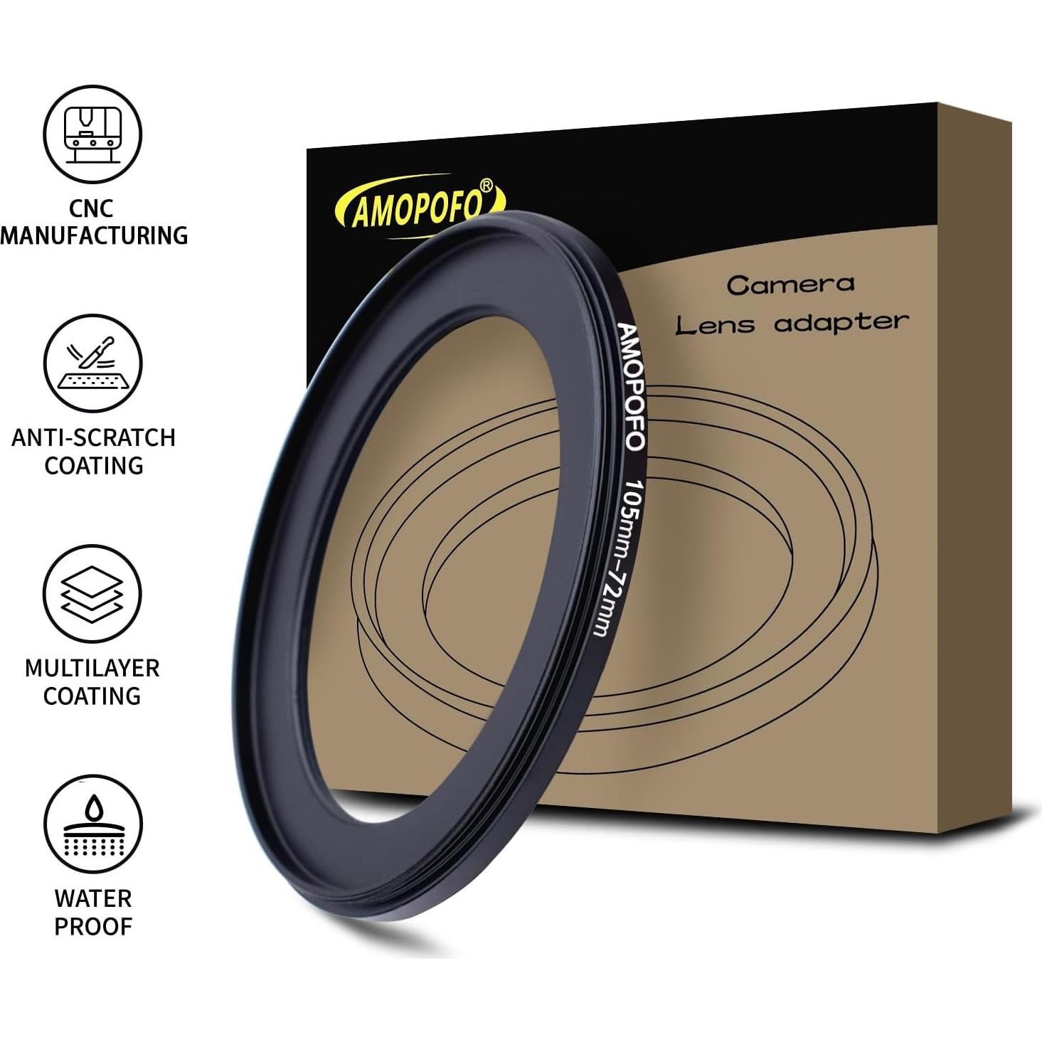 Anillo Adaptador Reductor Aluminio 105mm a 72mm AMOPOFO