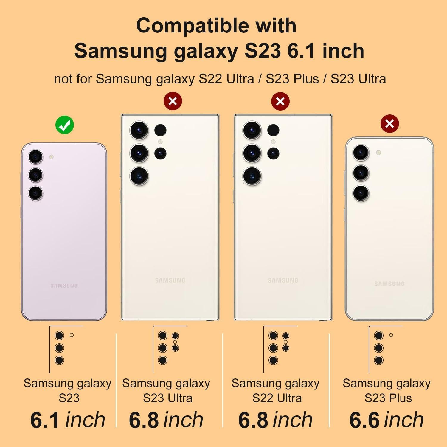 Protector de Lente de Cámara Samsung Galaxy S23 Vidrio Templado 9H