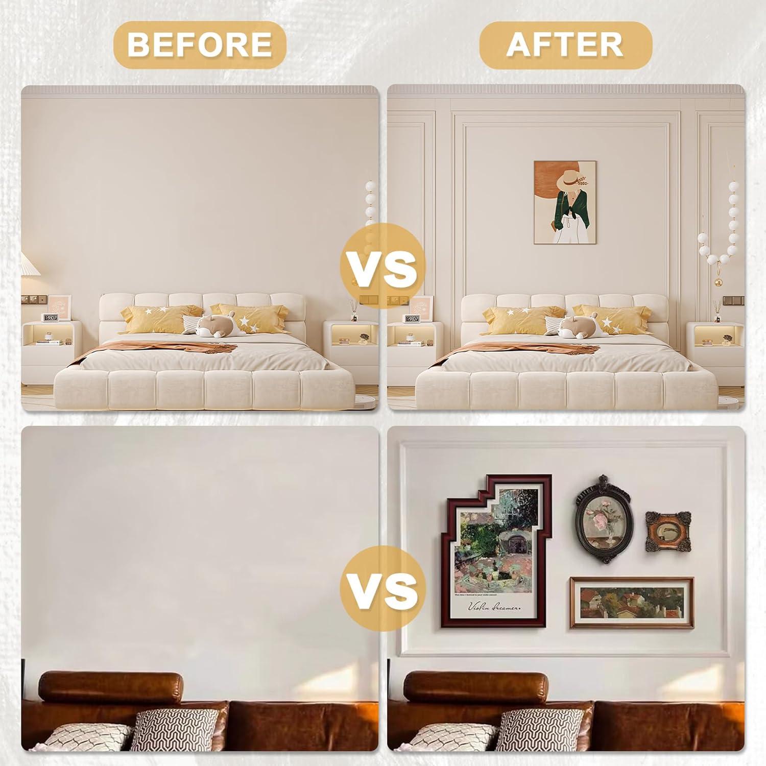 Moldura de Pared Autoadhesiva Soengsau 2.99m x 1.98cm Blanca