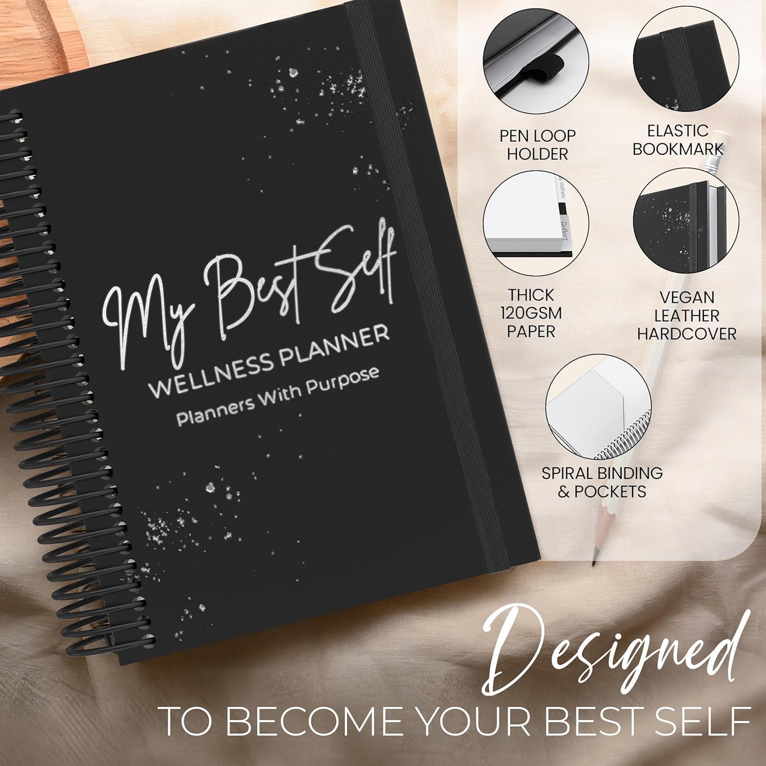 Diario de Bienestar Planificador Cuidado Personal B5 Negro