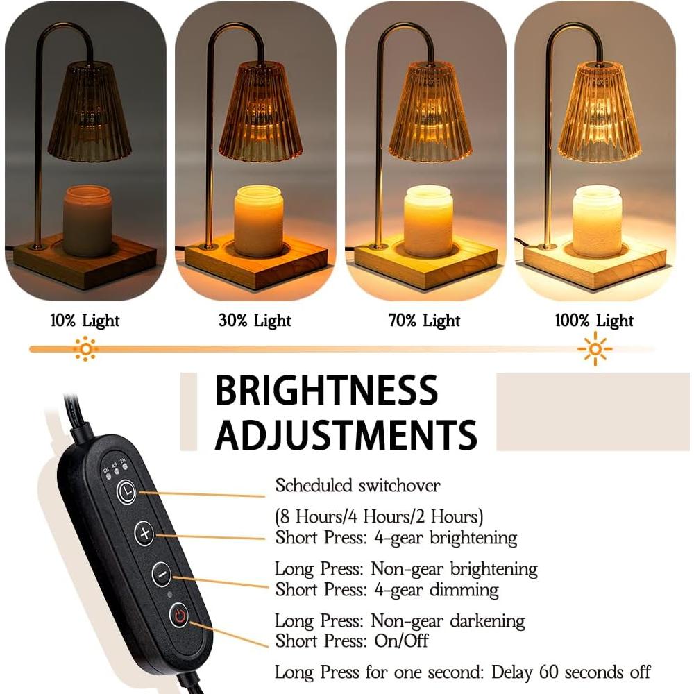 Lámpara Calentadora de Velas Marycele Ámbar Regulable 1kg