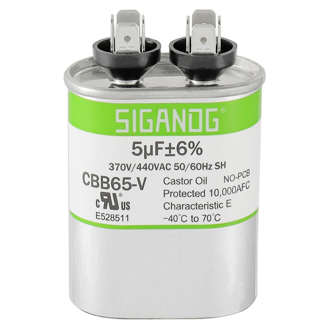 Capacitor CBB65 5uF 370V/440V SIGANDG para Aire Acondicionado