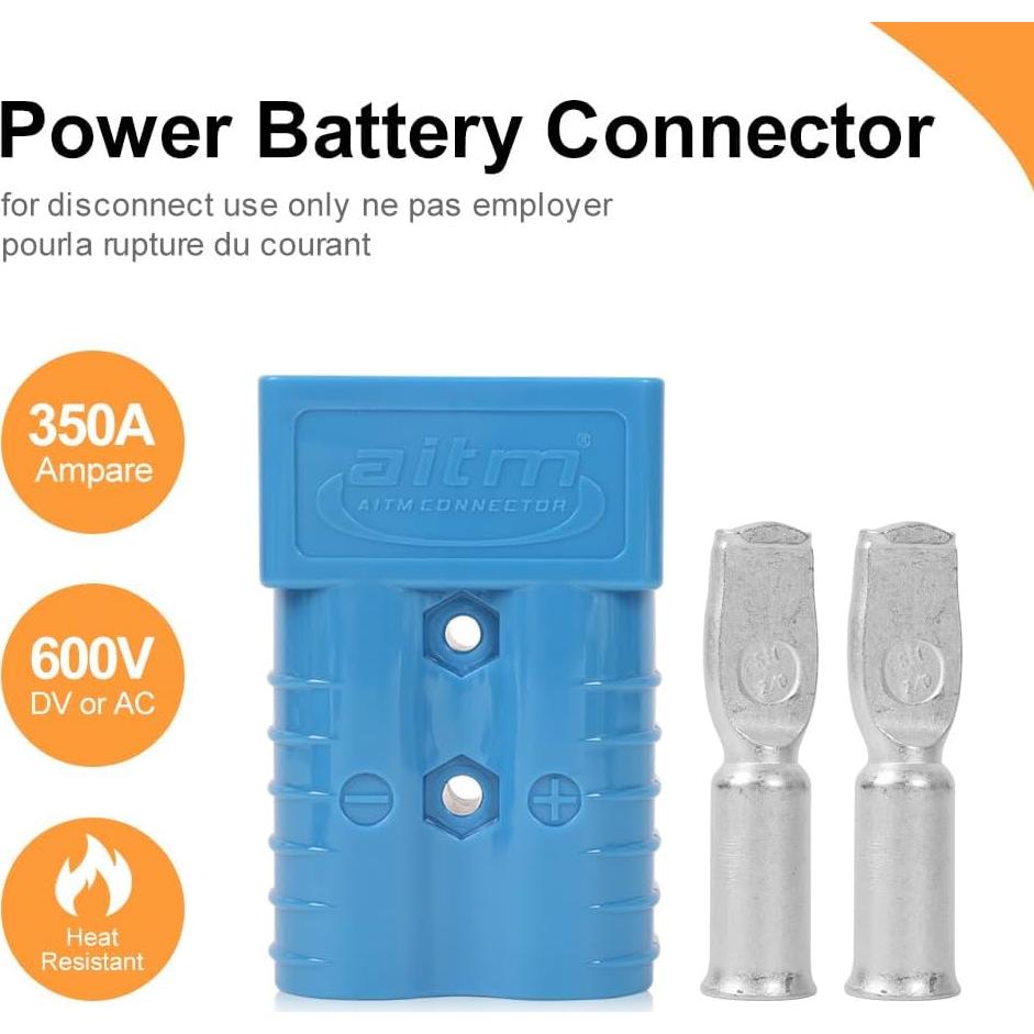 Conector de Batería 350A Dent-de-lion AWG 2/0 Azul 2 PCS