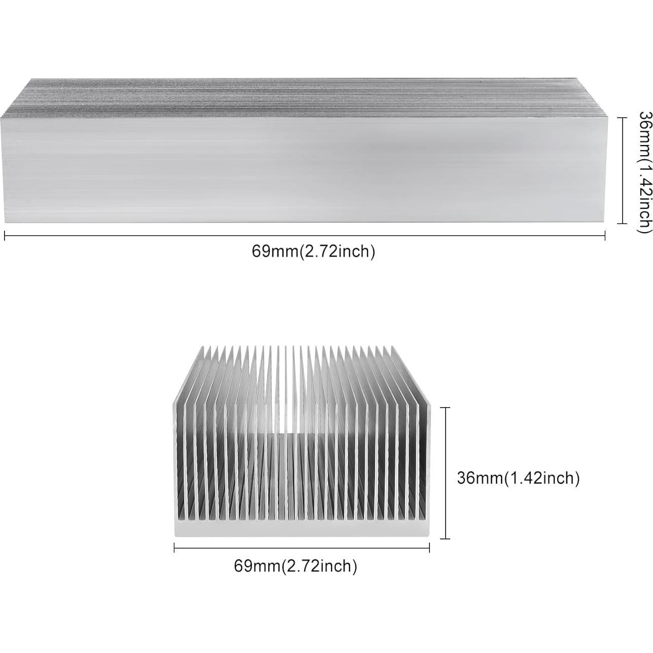 Disipador de Calor de Aluminio Manesi 69x69x36mm para Transistores