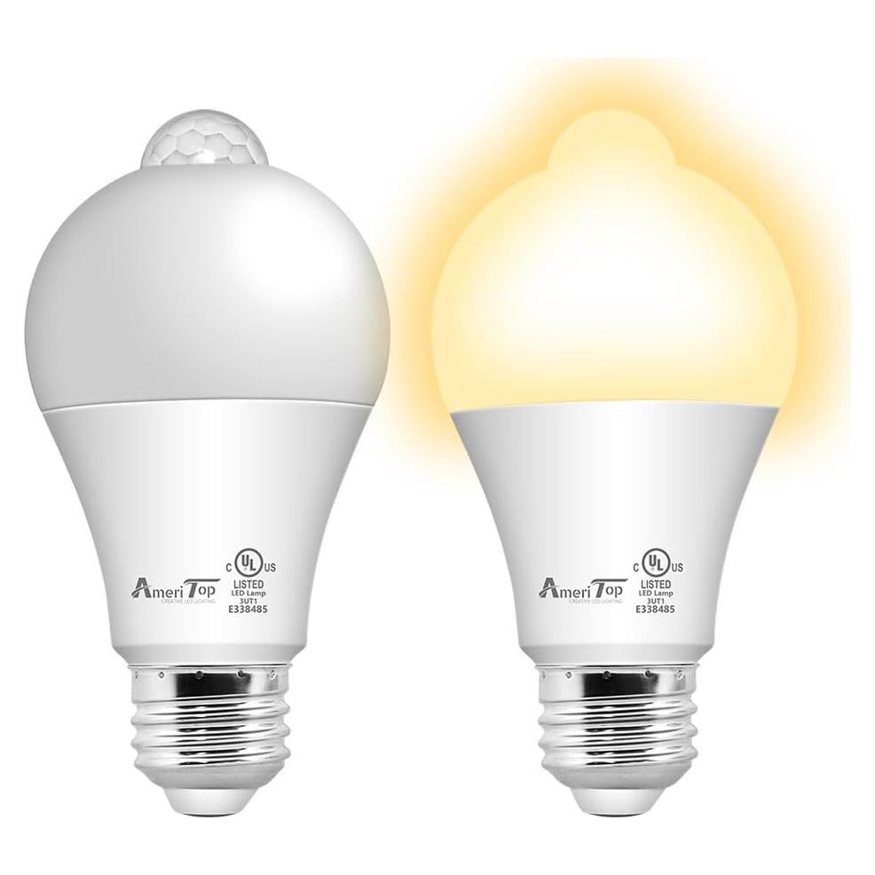 Bombilla LED AmeriTop con Sensor de Movimiento 10W - Paquete de 2