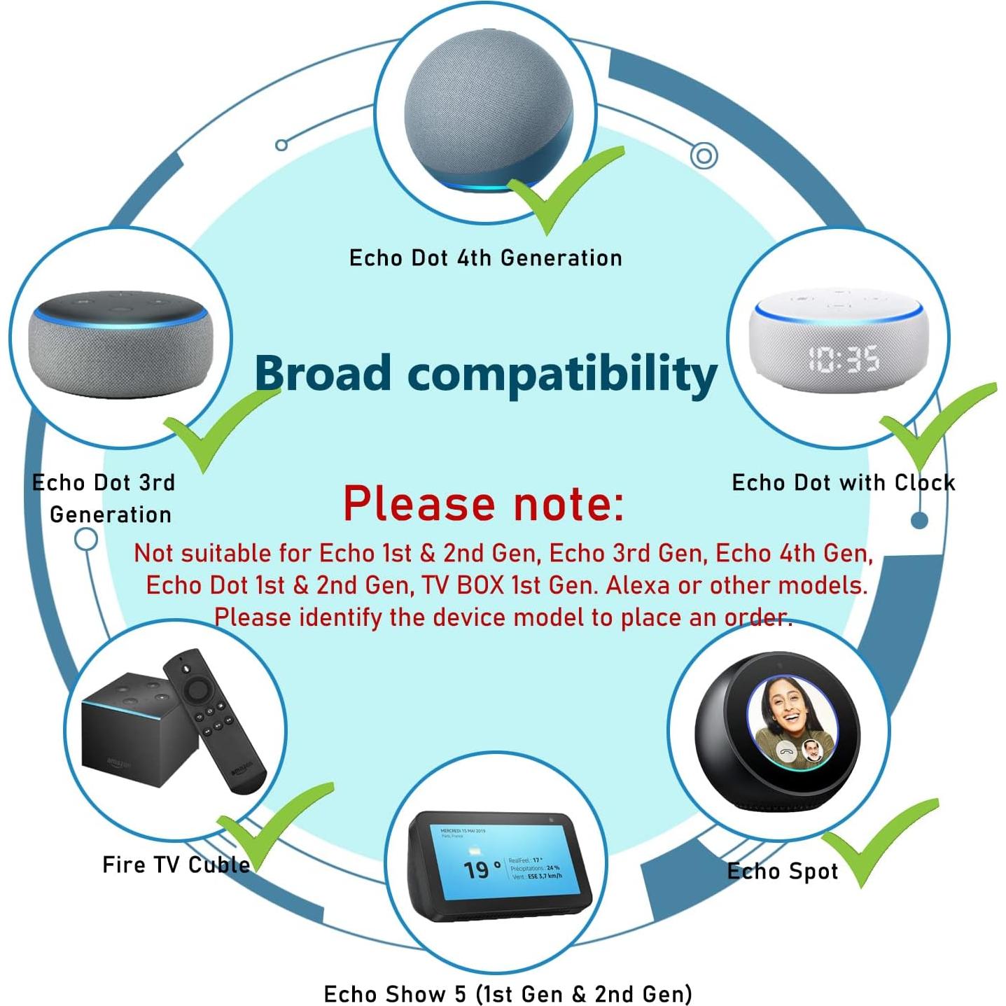 Adaptador de corriente 15W ZTTXL para Echo Dot y Show 5