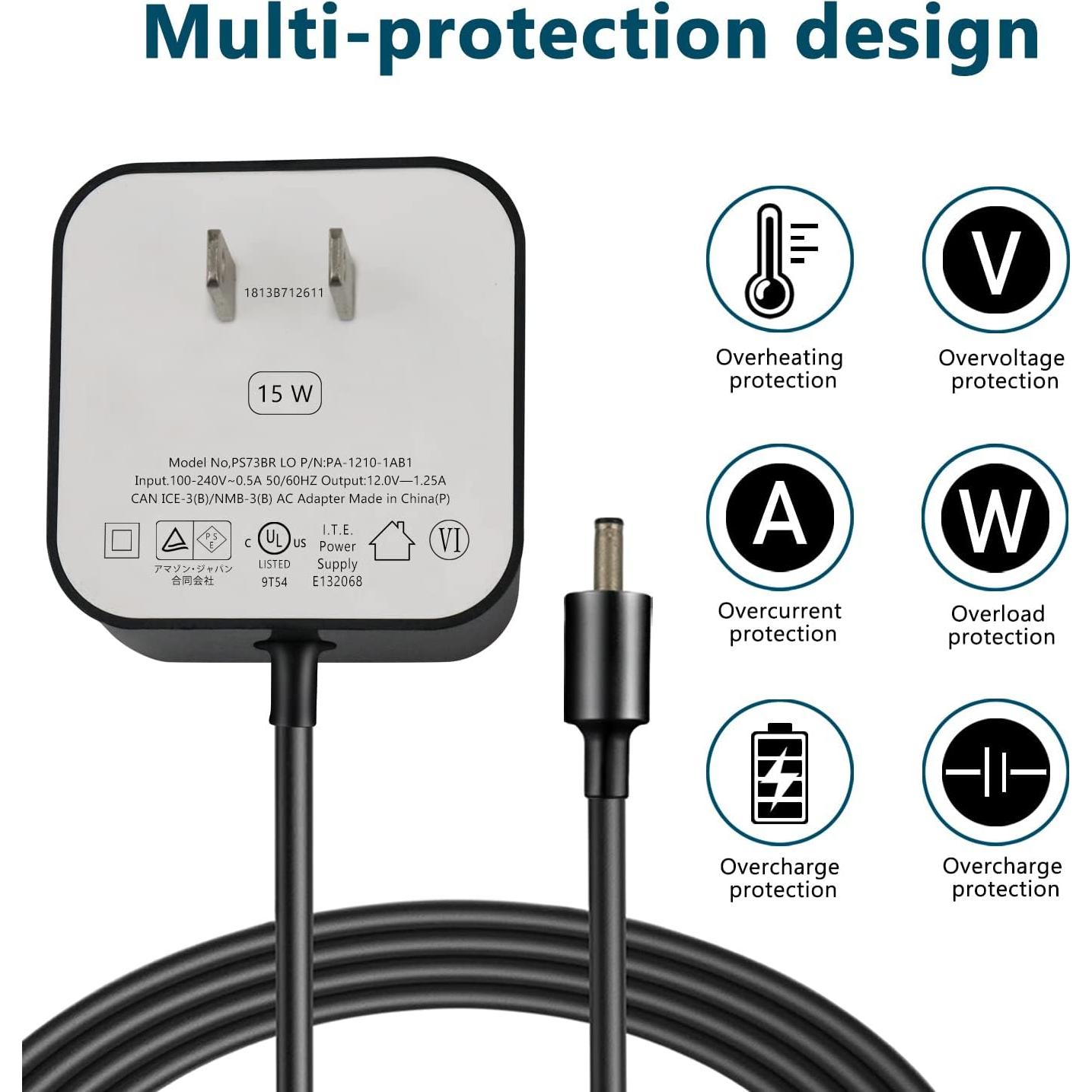 Adaptador de corriente 15W ZTTXL para Echo Dot y Show 5