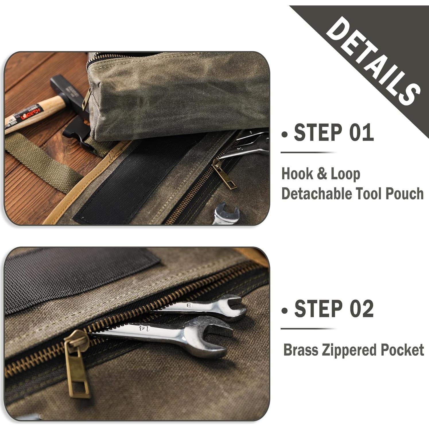 Roll de Herramientas de Lona Encerada 16oz Kaaltisy Verde Militar