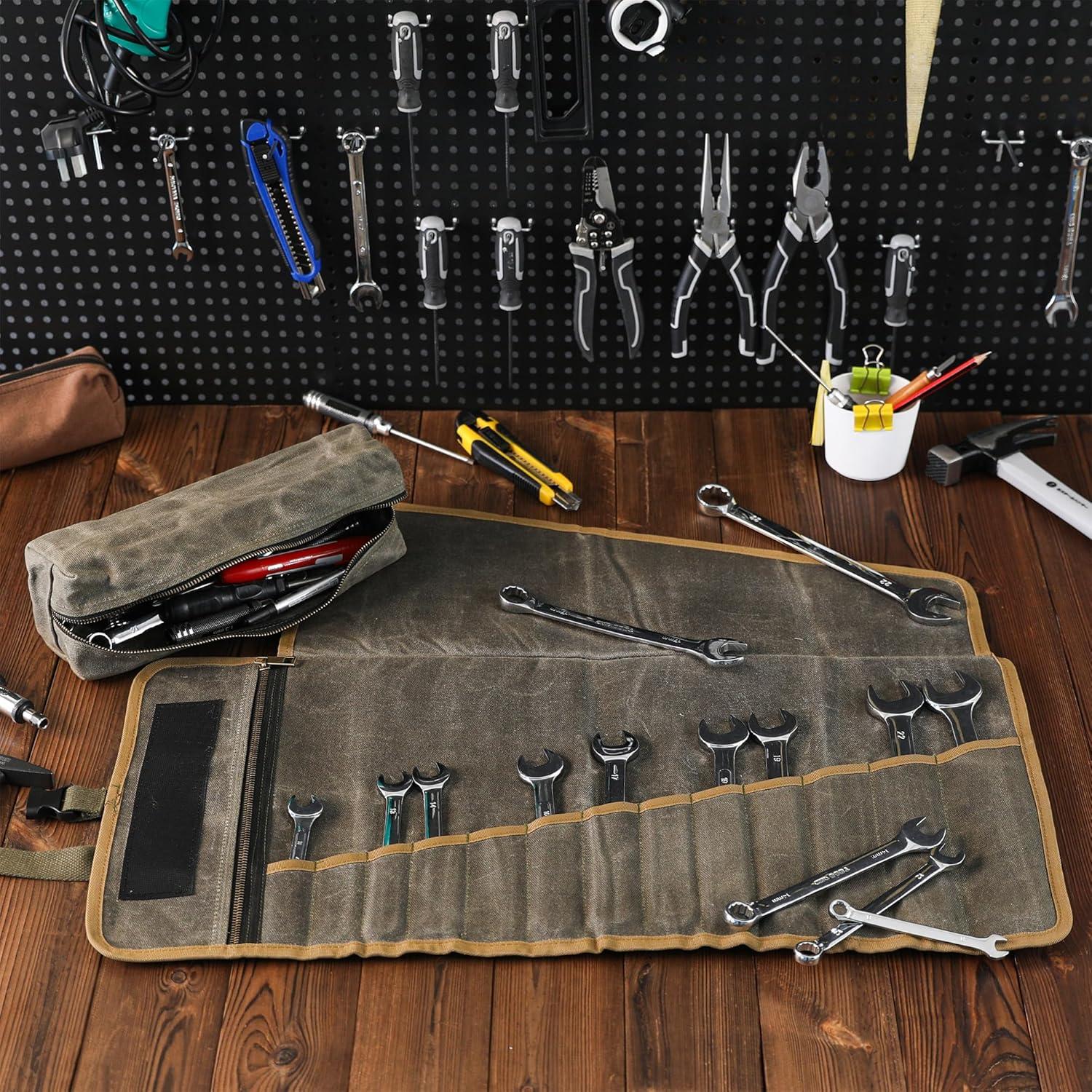 Roll de Herramientas de Lona Encerada 16oz Kaaltisy Verde Militar