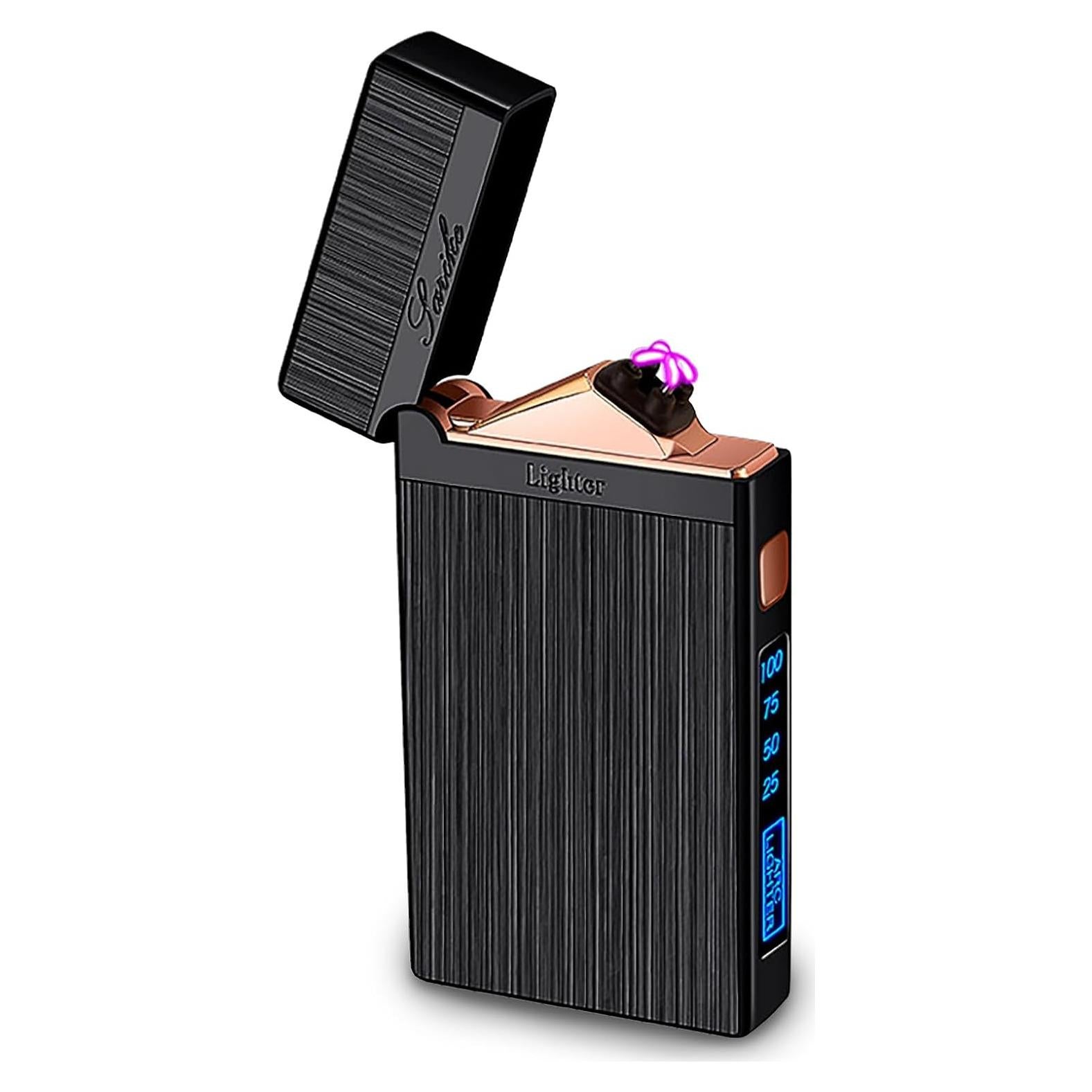 Encendedor Eléctrico Recargable TIKIUKI Negro a Prueba de Viento