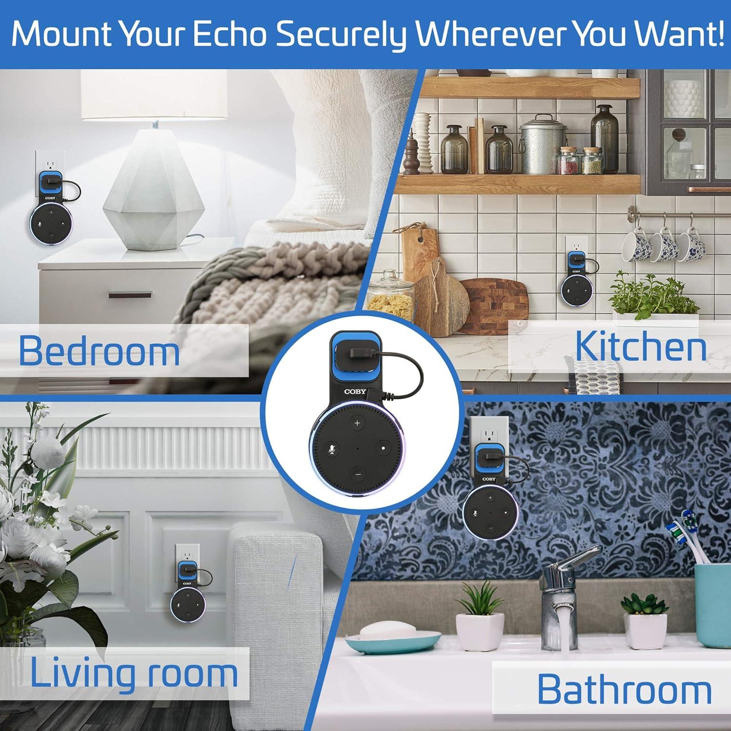 Soporte de pared Coby para Echo Dot 2ª Gen - Negro