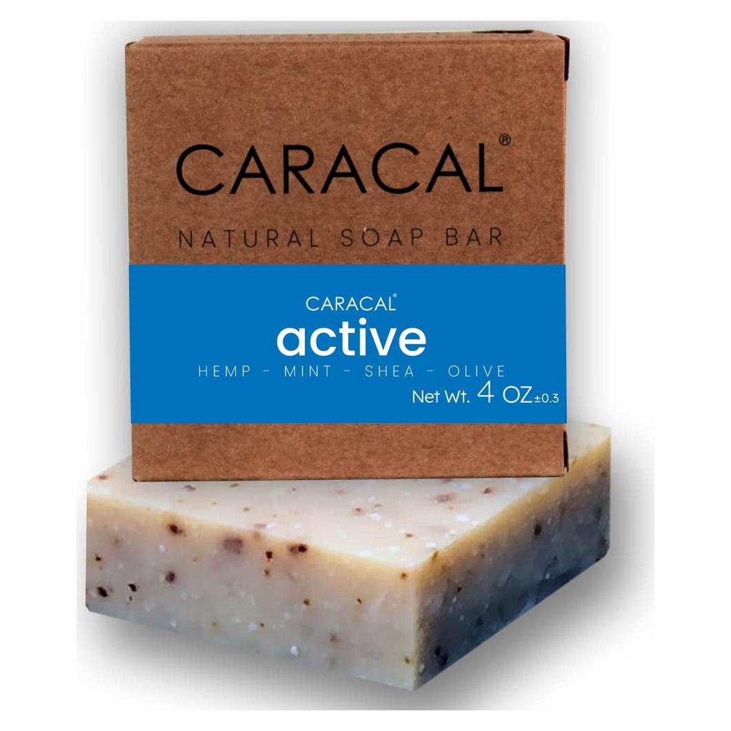 Jabón en Barra Caracal Active 113g con Mentol y Aceite de Cáñamo