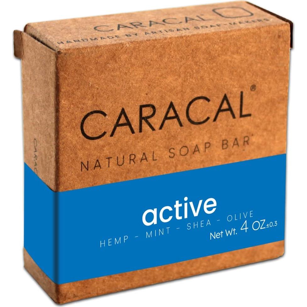 Jabón en Barra Caracal Active 113g con Mentol y Aceite de Cáñamo