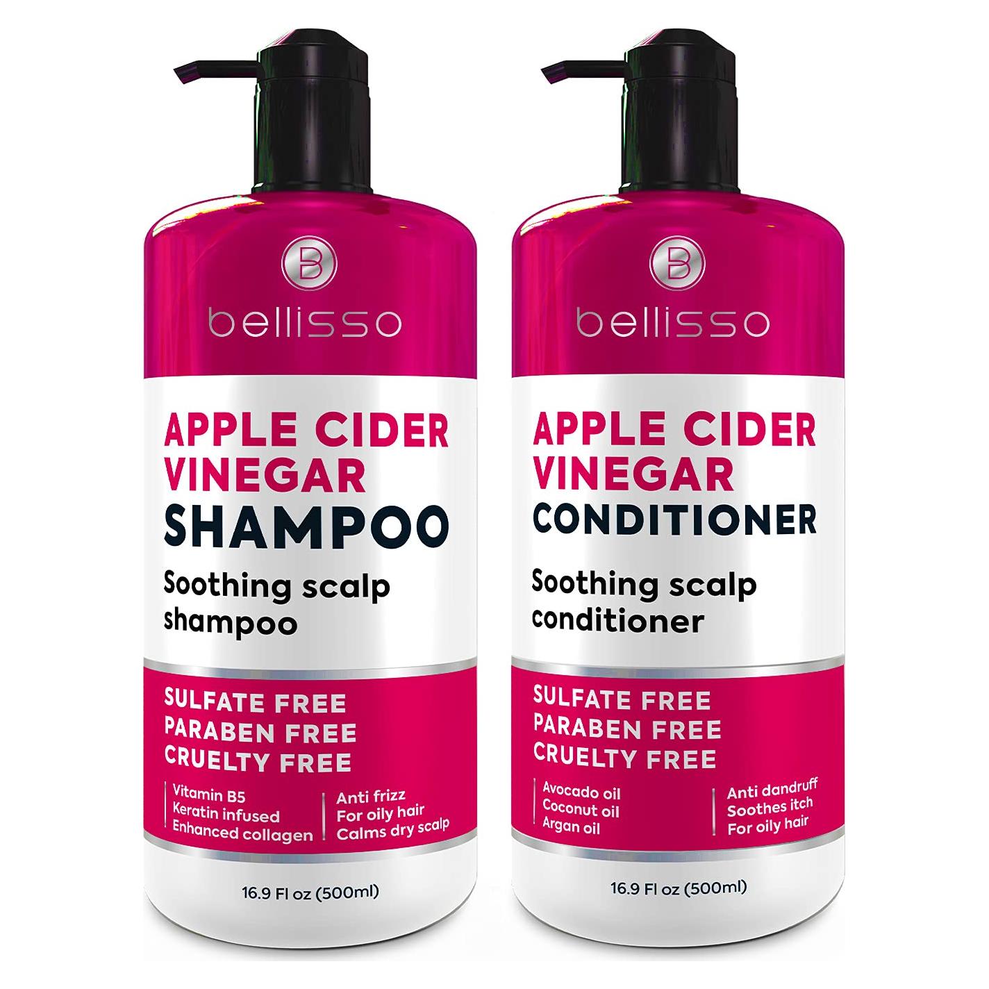 Champú y Acondicionador Bellisso Vinagre de Sidra 450ml - Sin Sulfatos