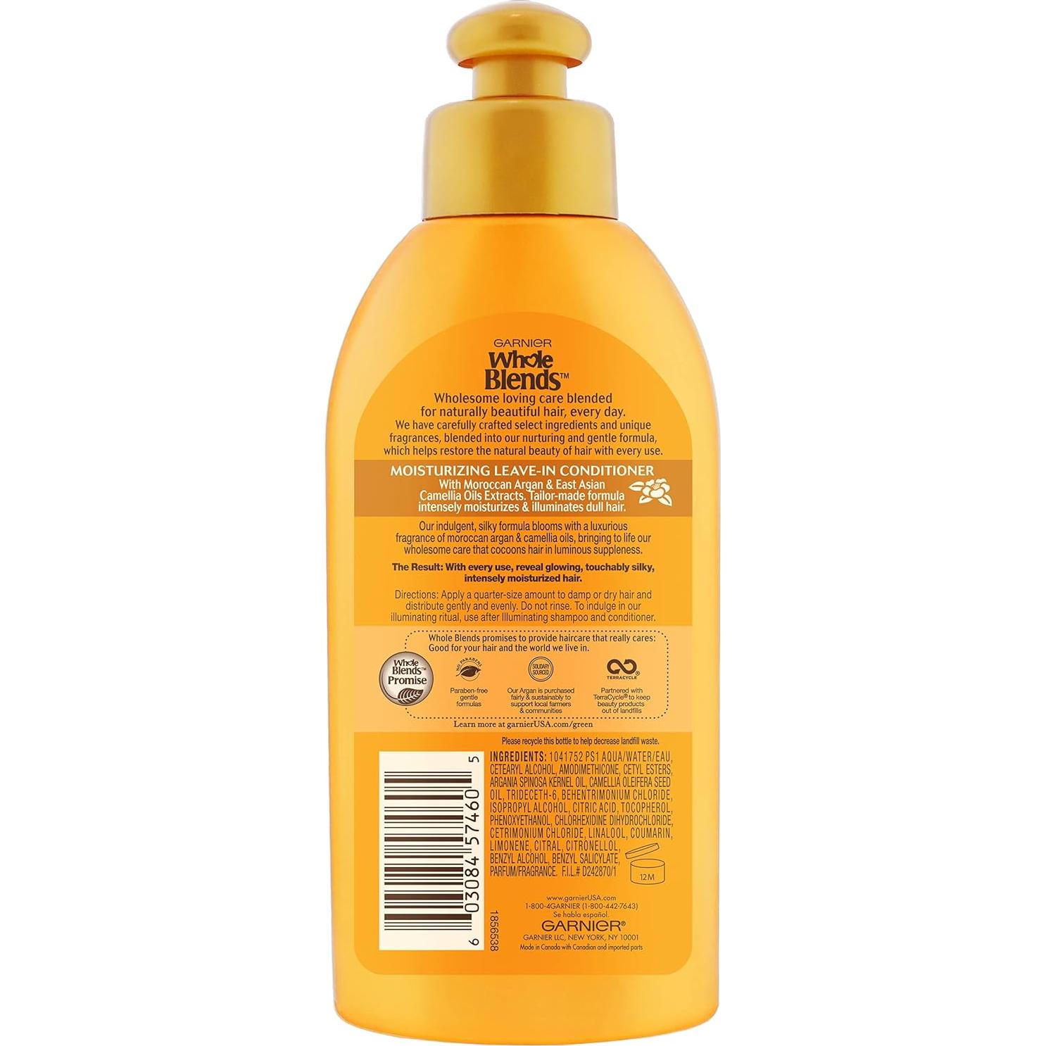 Acondicionador sin enjuague Garnier Whole Blends 150 ml - Aceite de Argán y Camelia