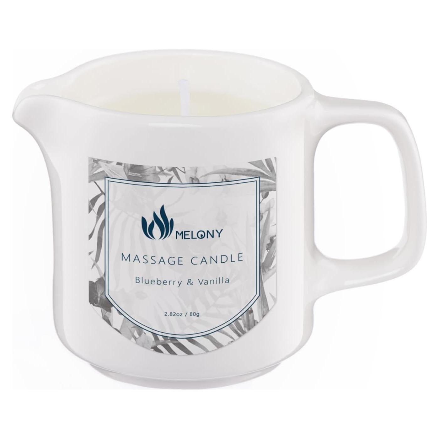 Vela de Masaje MELONY 80g Aroma Arándano y Vainilla Ecológica
