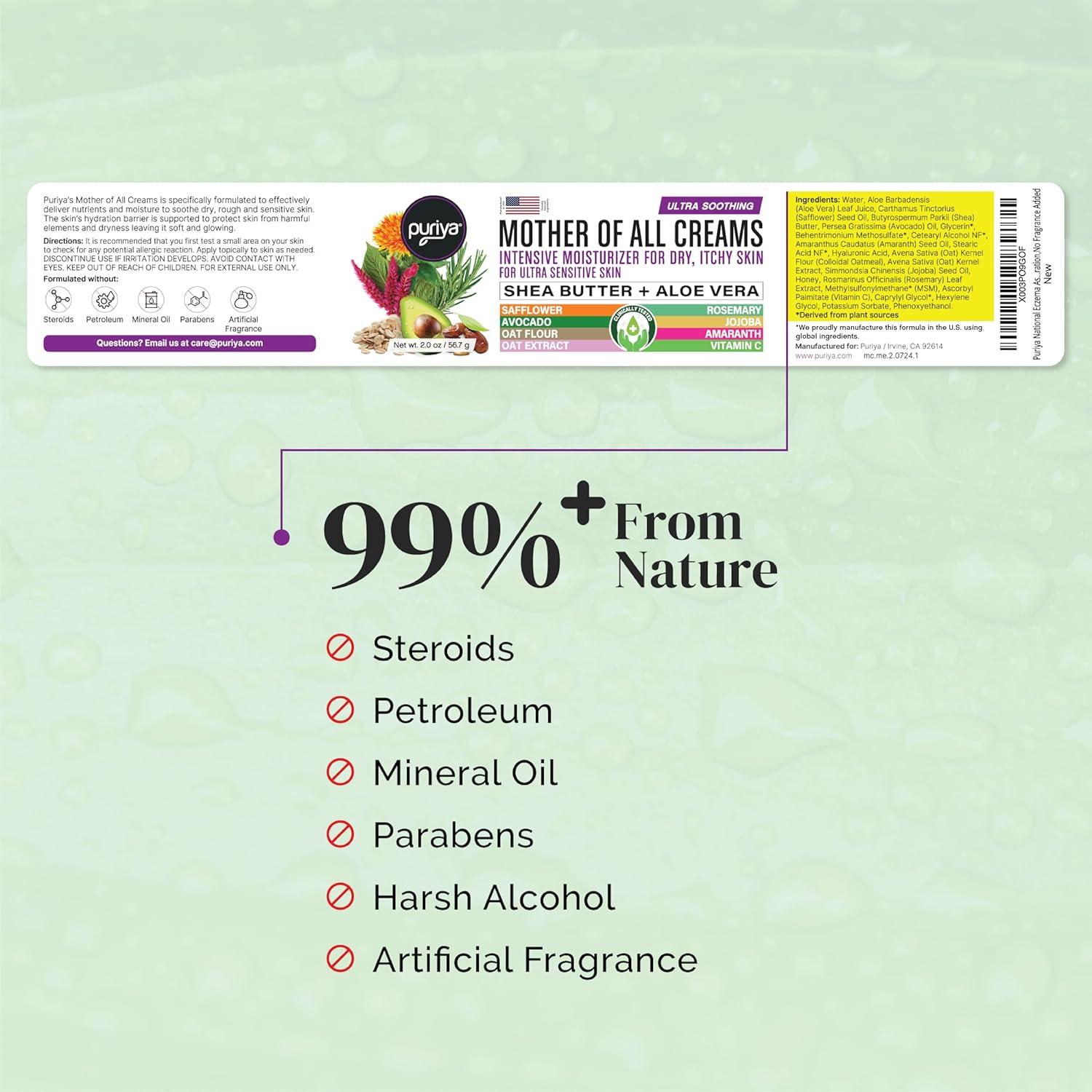 Crema Hidratante Puriya 56.7 g - Alivio Piel Seca y Picazón