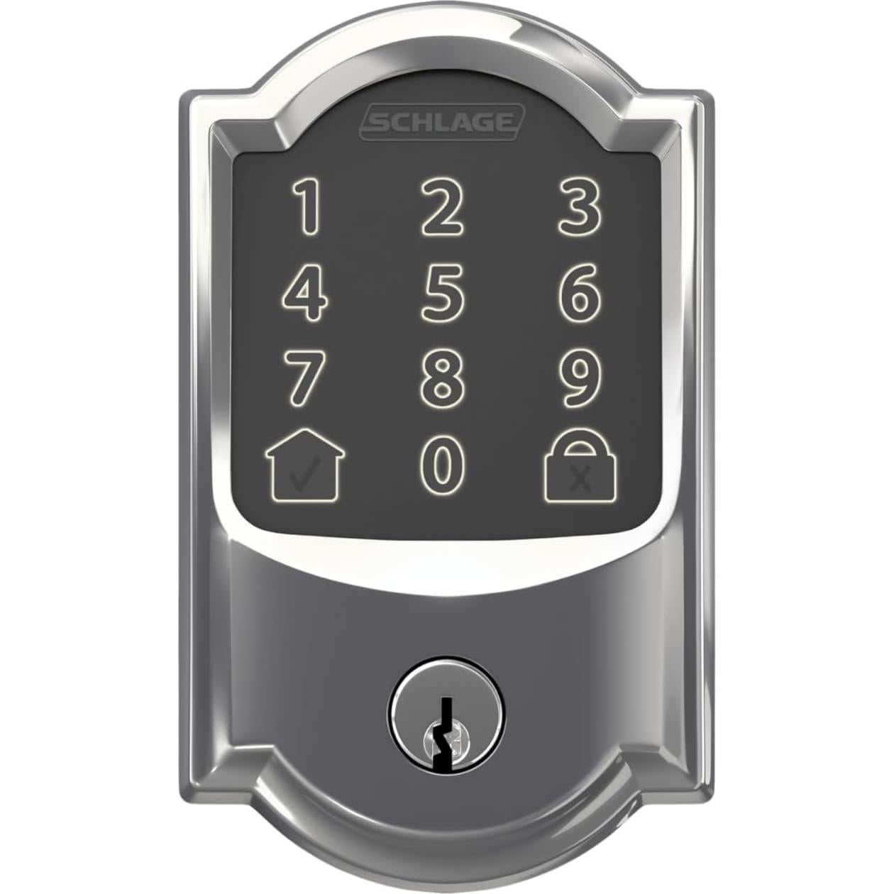 Cerradura Inteligente WiFi Schlage Encode Camelot Cromo Brillante