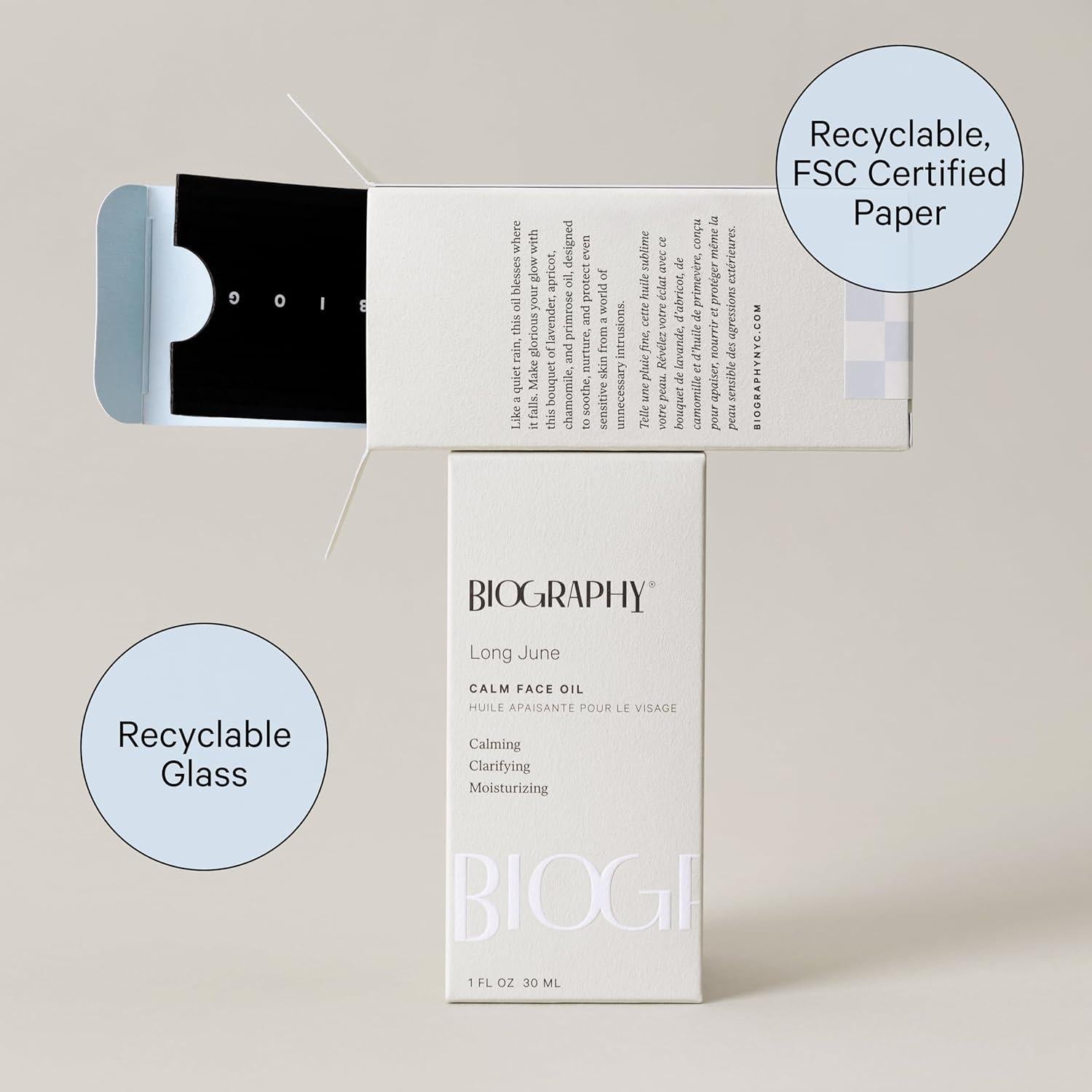 Aceite Facial Calmante Biografía Long June 30ml - Hidratante Natural