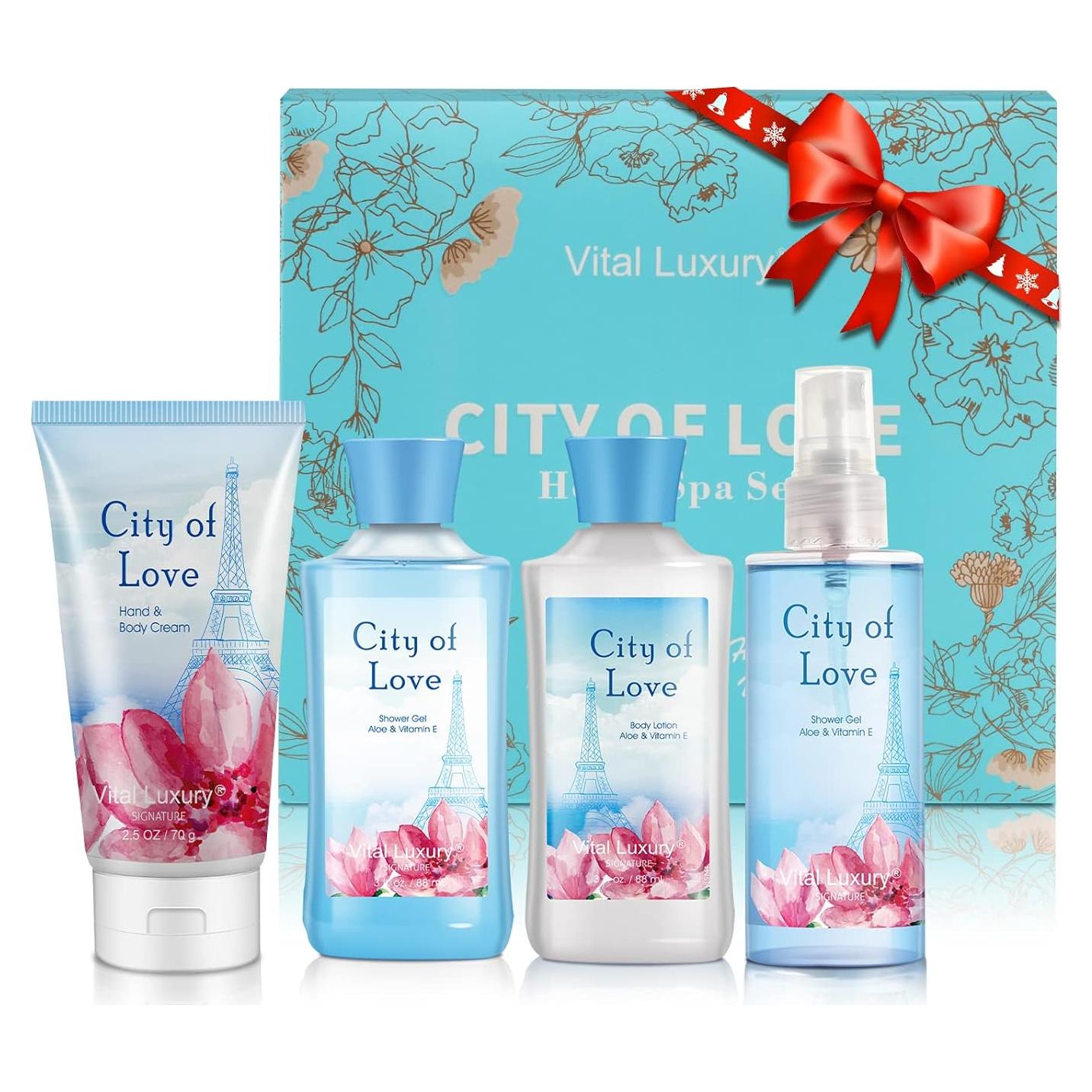 Kit de Baño y Cuerpo Vital Luxury 4 Piezas 88 ml - Ciudad del Amor