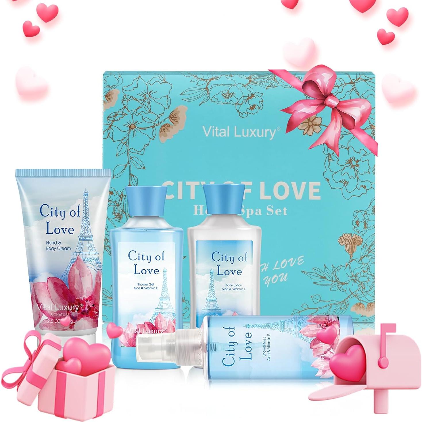 Kit de Baño y Cuerpo Vital Luxury 4 Piezas 88 ml - Ciudad del Amor