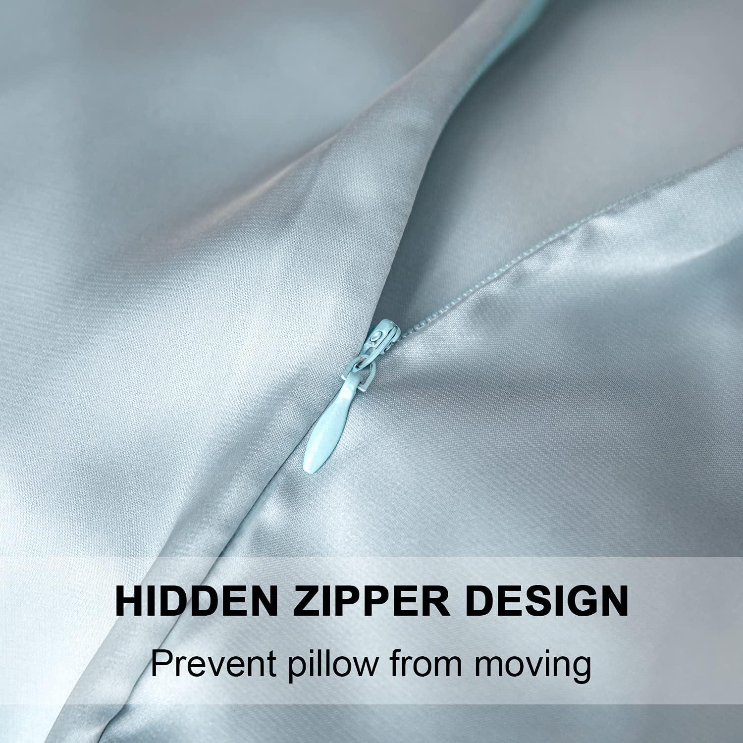 Funda de Almohada de Seda de Morera SIYUAN Estándar Azul Aqua