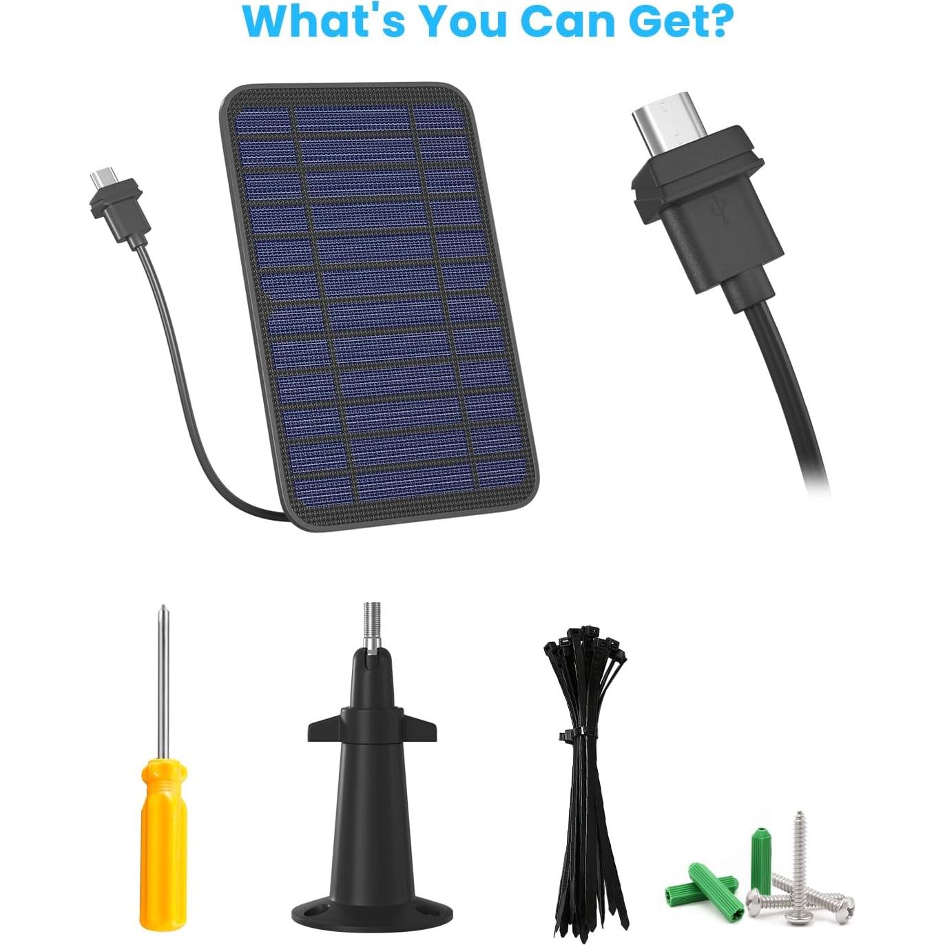 Cargador Solar 5W WININMETA para Cámara Blink - Paquete de 3