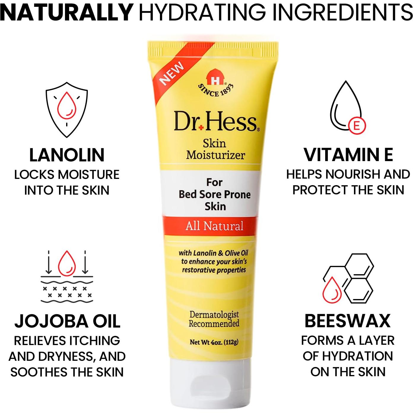 Crema Hidratante Dr. Hess 130 g Piel Seca y Úlceras