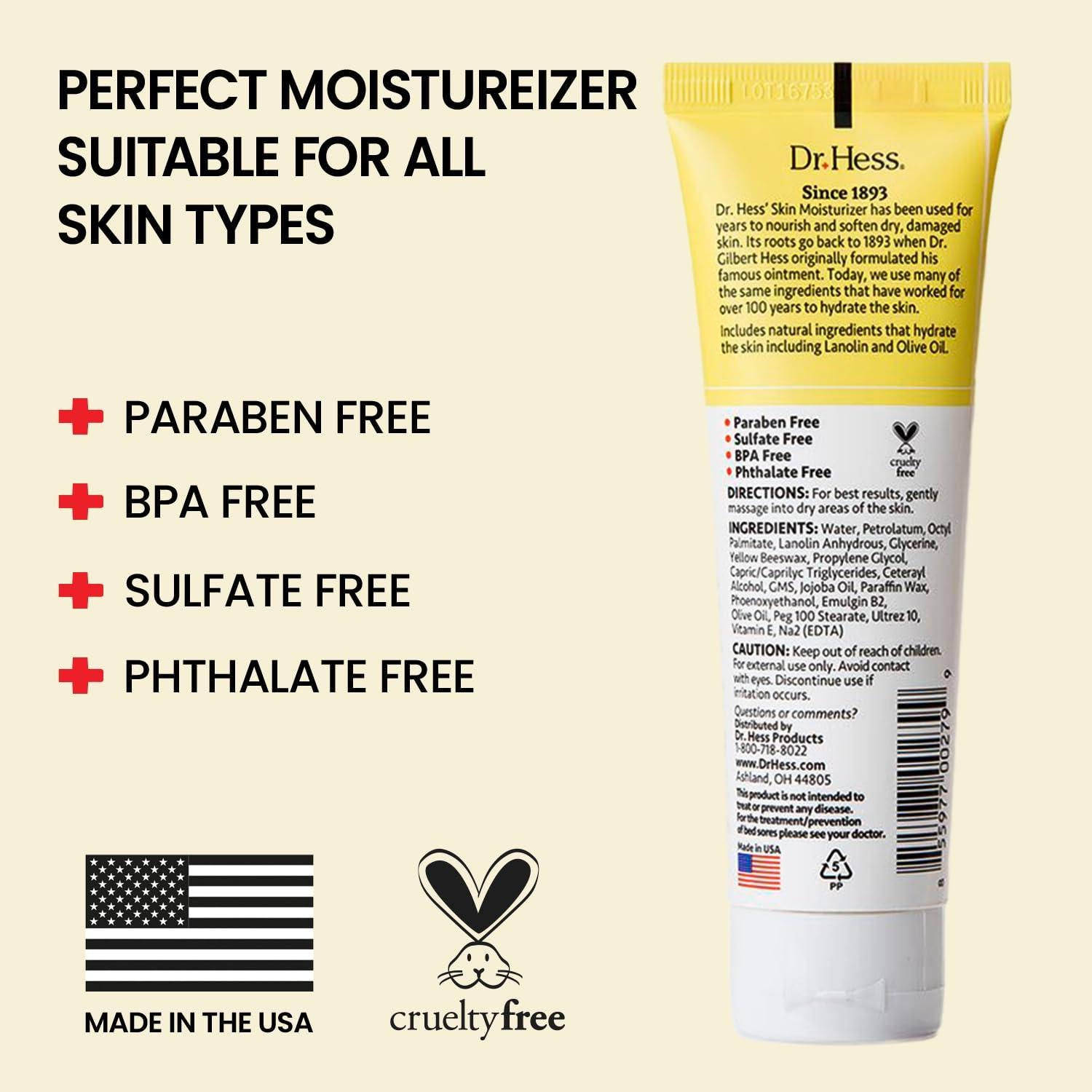 Crema Hidratante Dr. Hess 130 g Piel Seca y Úlceras