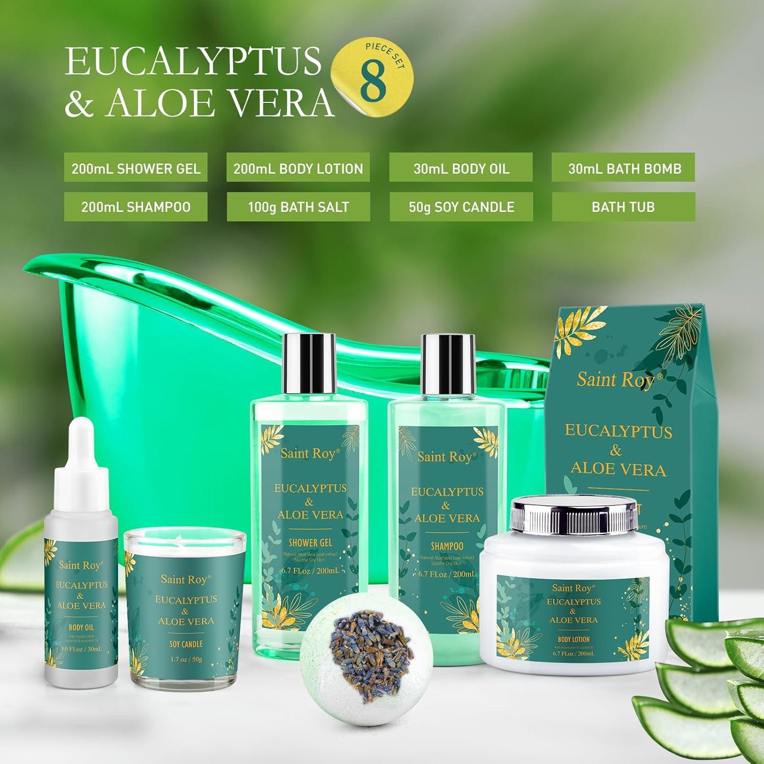 Set de Spa 8 Piezas Saint Roy Eucalipto y Aloe Vera