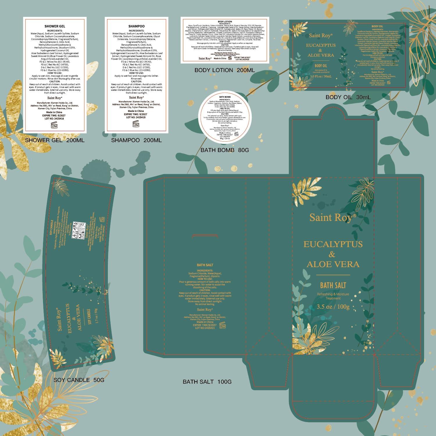 Set de Spa 8 Piezas Saint Roy Eucalipto y Aloe Vera