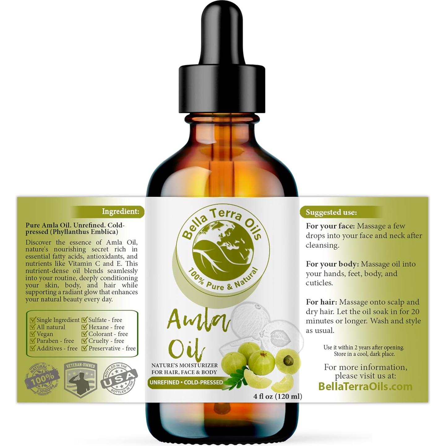 Aceite de Amla Orgánico Bella Terra 118 ml - Piel Radiante