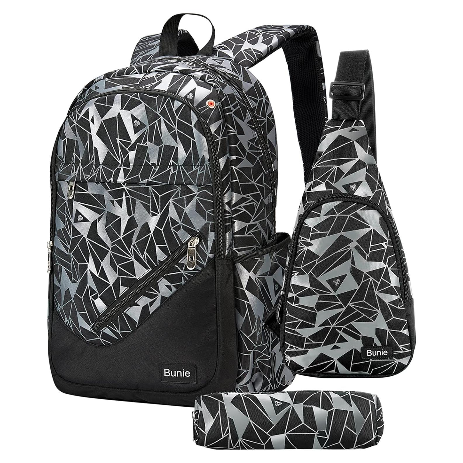 Mochila Escolar Bunie Grande para Niños 50x33x19 cm Negra